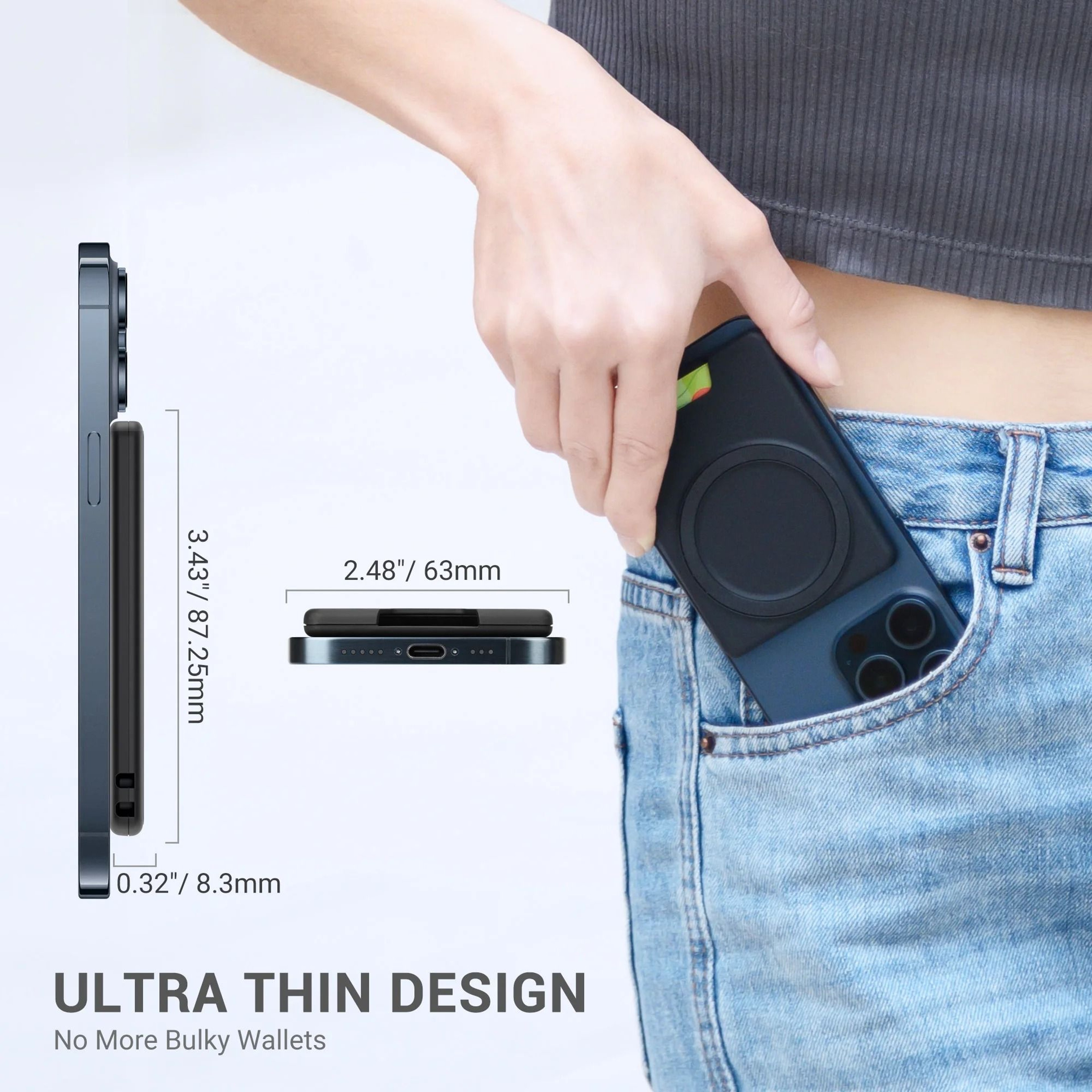 UltraThin MagSafe Magnetic Leather Wallet  Slim Card Holder For IPhone 17 16 15 14 Pro Max 3