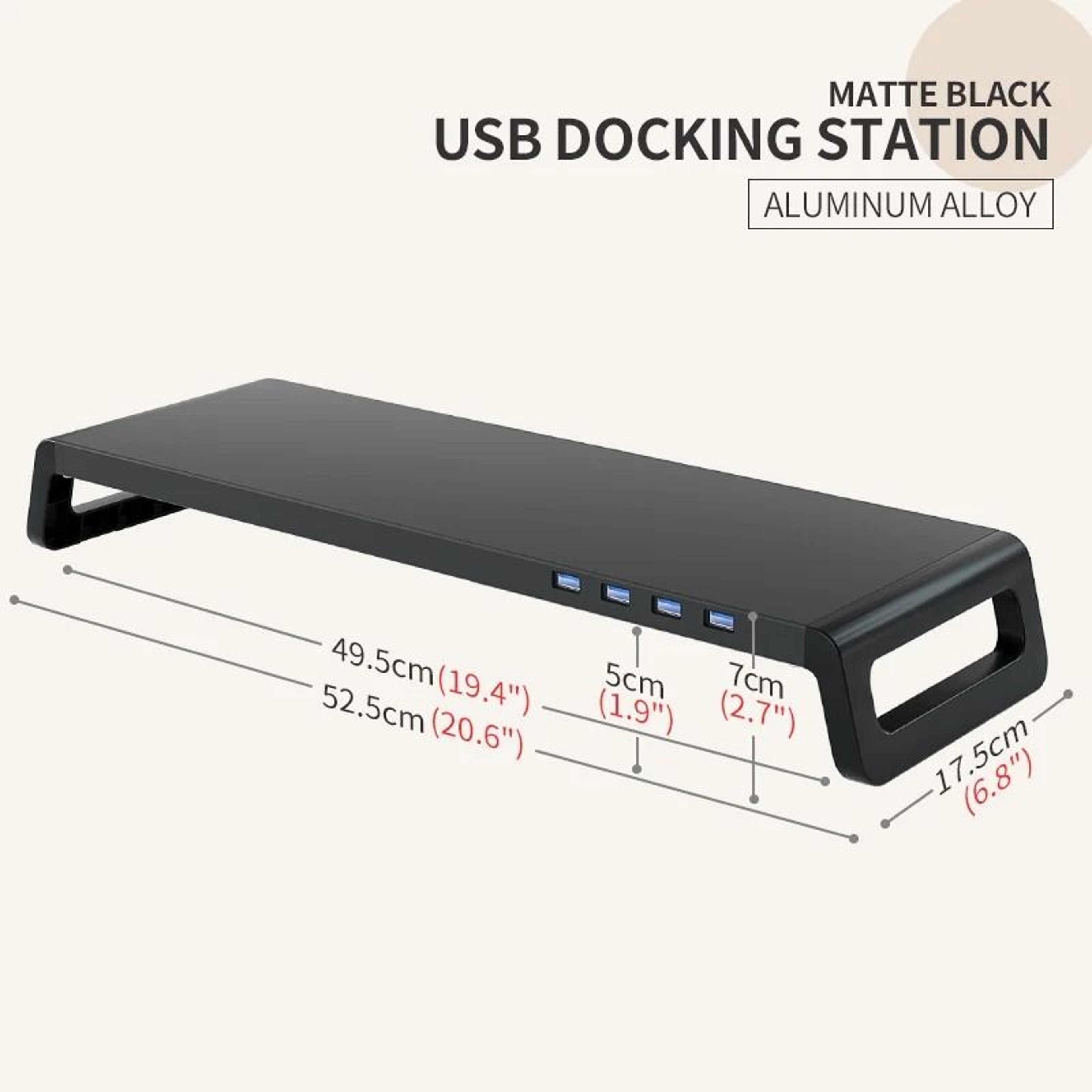 Ergonomic Computer Monitor Stand Riser  Desktop Organizer With USB 30 Hub  Peripheral Storage 7