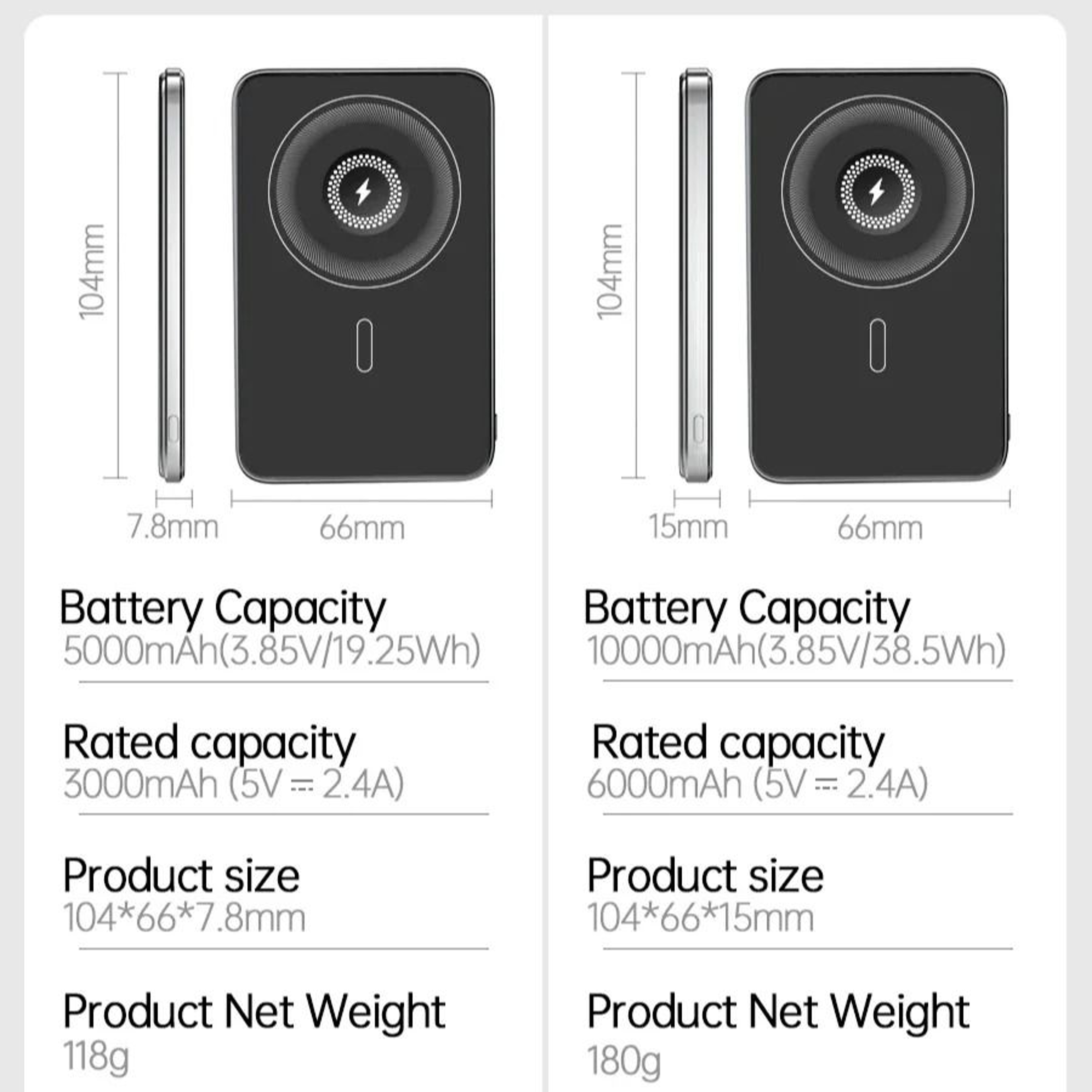 UltraThin Alloy Magnetic Power Bank  Wireless Fast Charger For IPhone 16 IWatch  AirPods 3