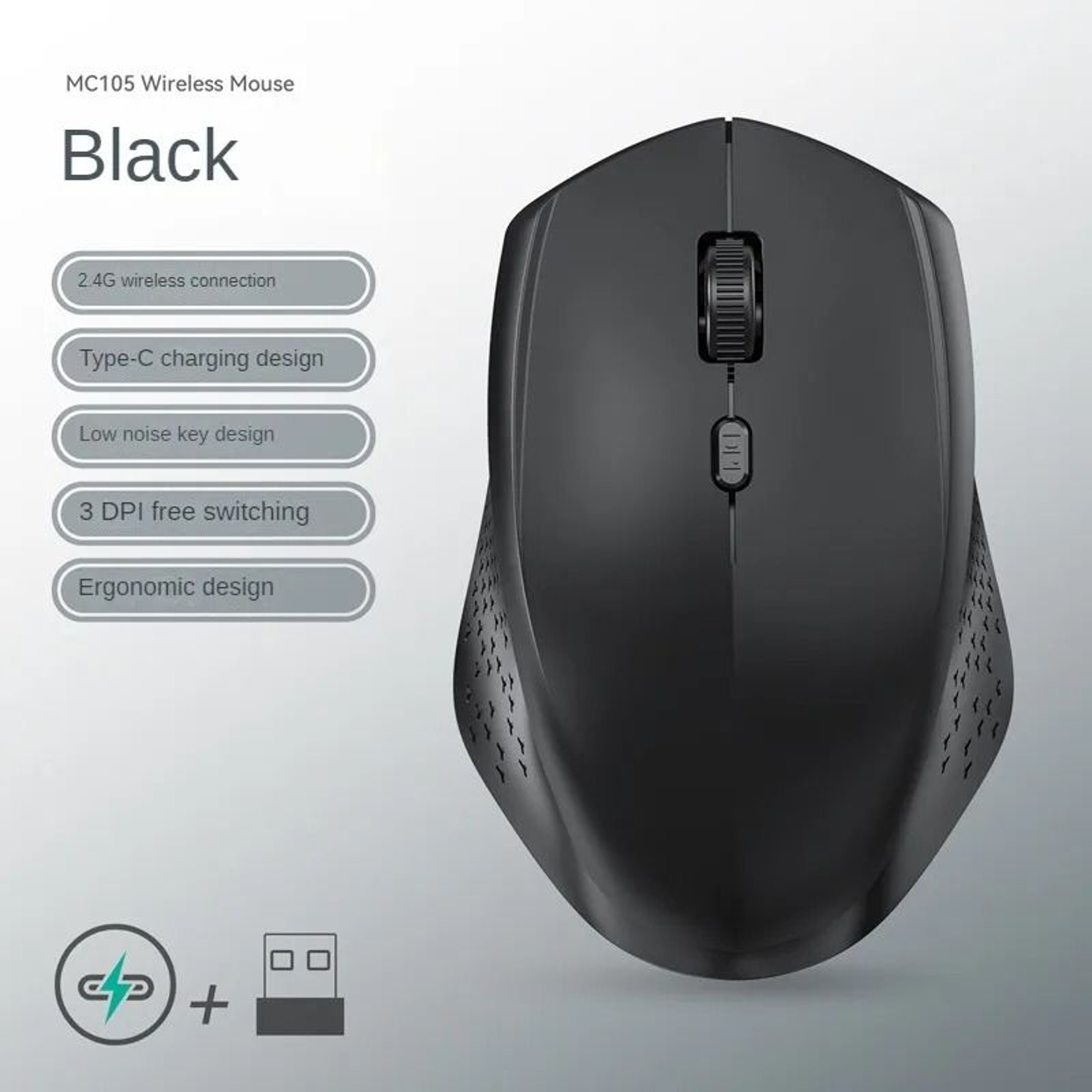 DualMode Bluetooth 52  24G Wireless Mouse  Rechargeable Silent Gaming Mouse For Windows  Mac 12