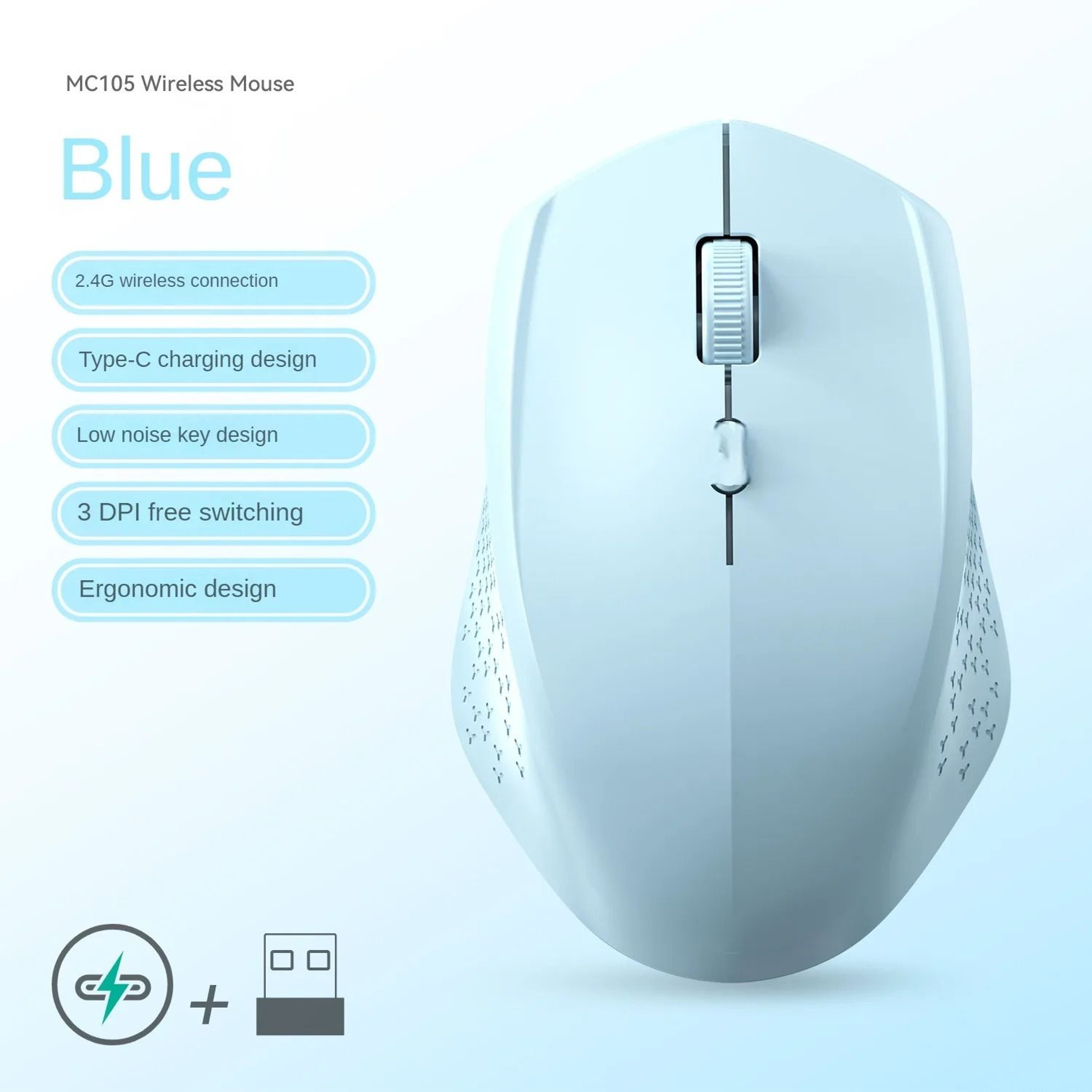 DualMode Bluetooth 52  24G Wireless Mouse  Rechargeable Silent Gaming Mouse For Windows  Mac 14