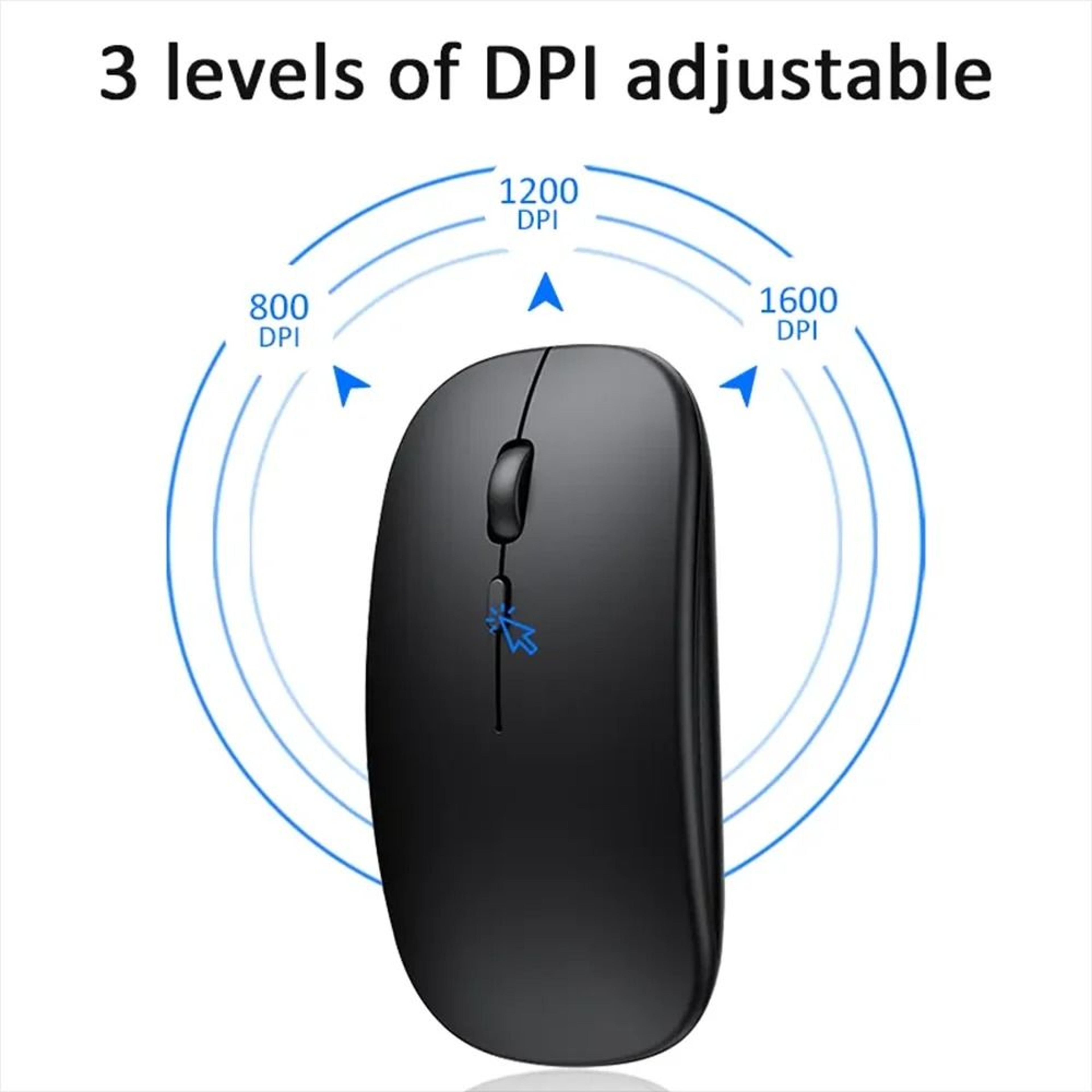Slim Wireless Optical Mouse  1600DPI Ergonomic Quiet Mouse For Office  Gaming 2