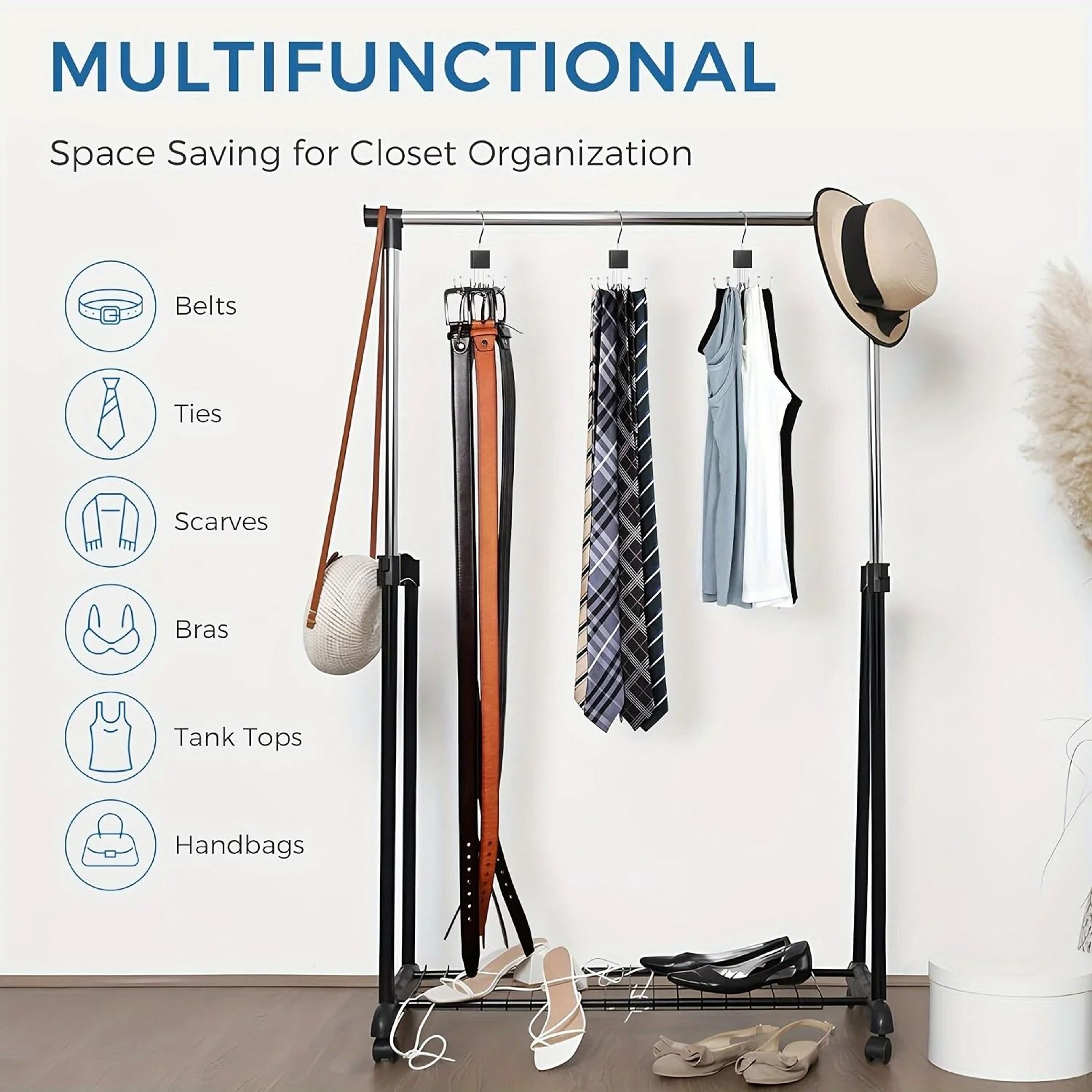 Multifunctional 360 Swivel Bag  Tie Organizer  HeavyDuty MultiClaw Metal Storage Hook With Durable  5