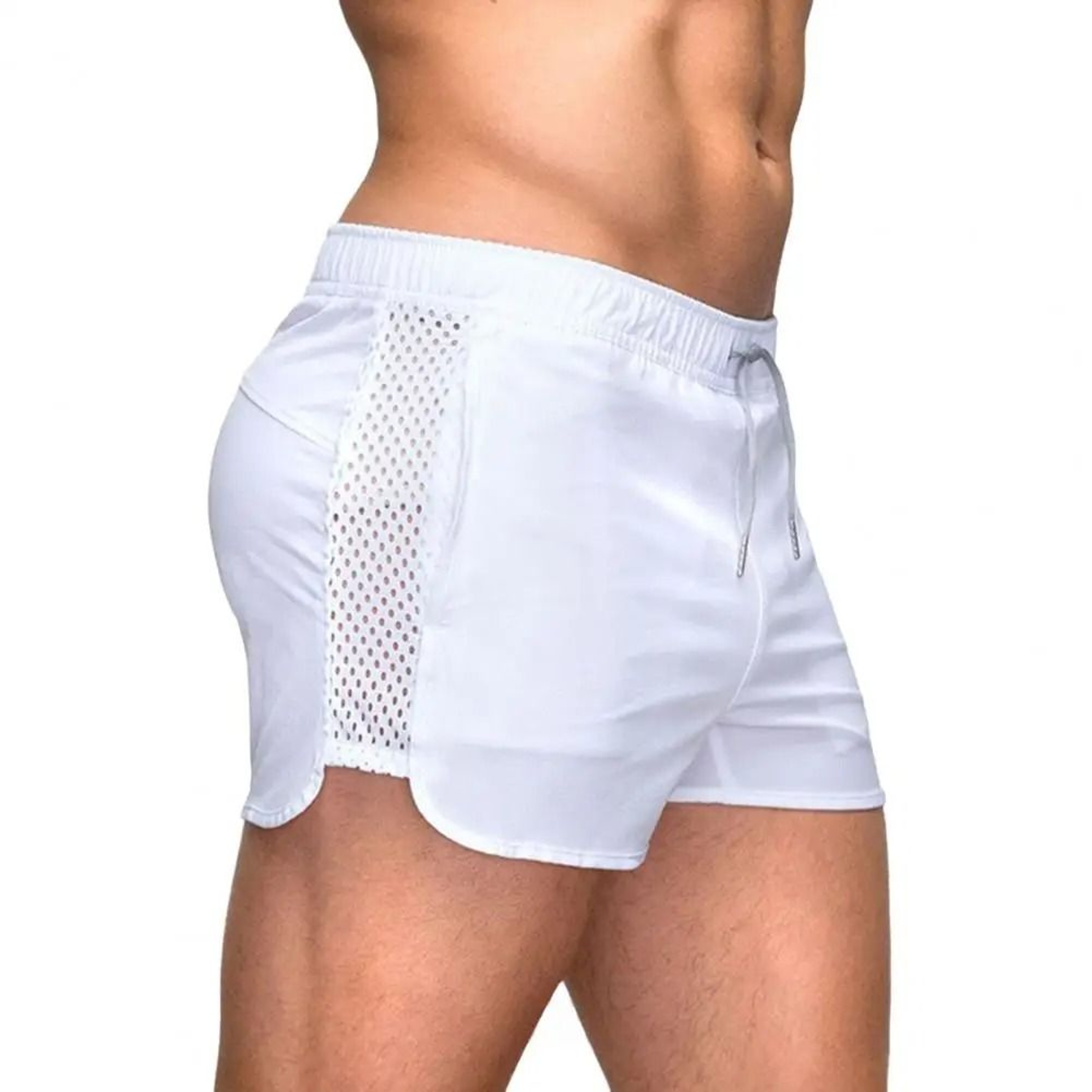 Mens Quick Dry Mesh Sport Shorts  Elastic Waistband Fitness  Beach Surfing Shorts 6
