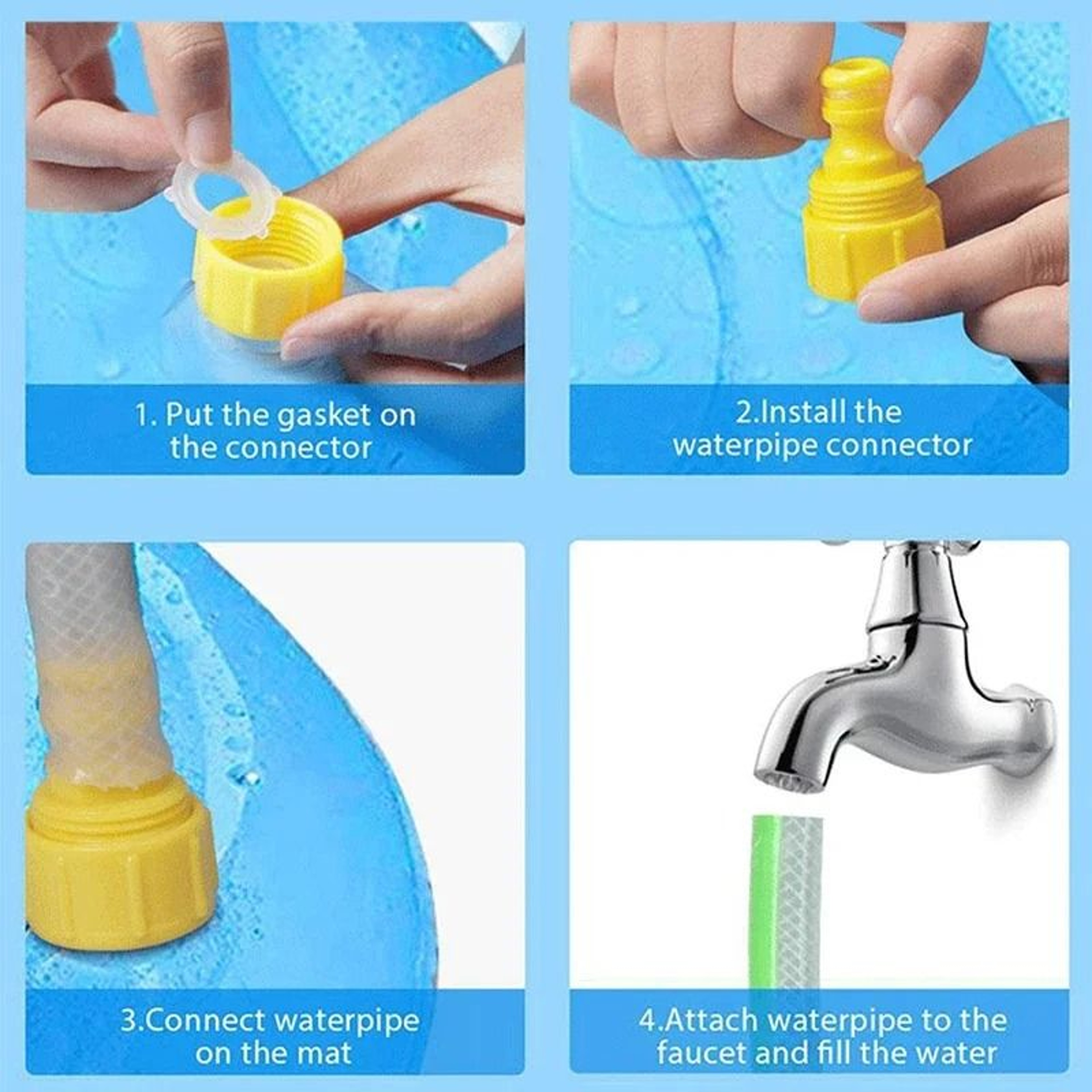 Summer Pet Sprinkler Pad  Inflatable Water Swimming Pool Cooling Mat  Outdoor Interactive Fountain  4