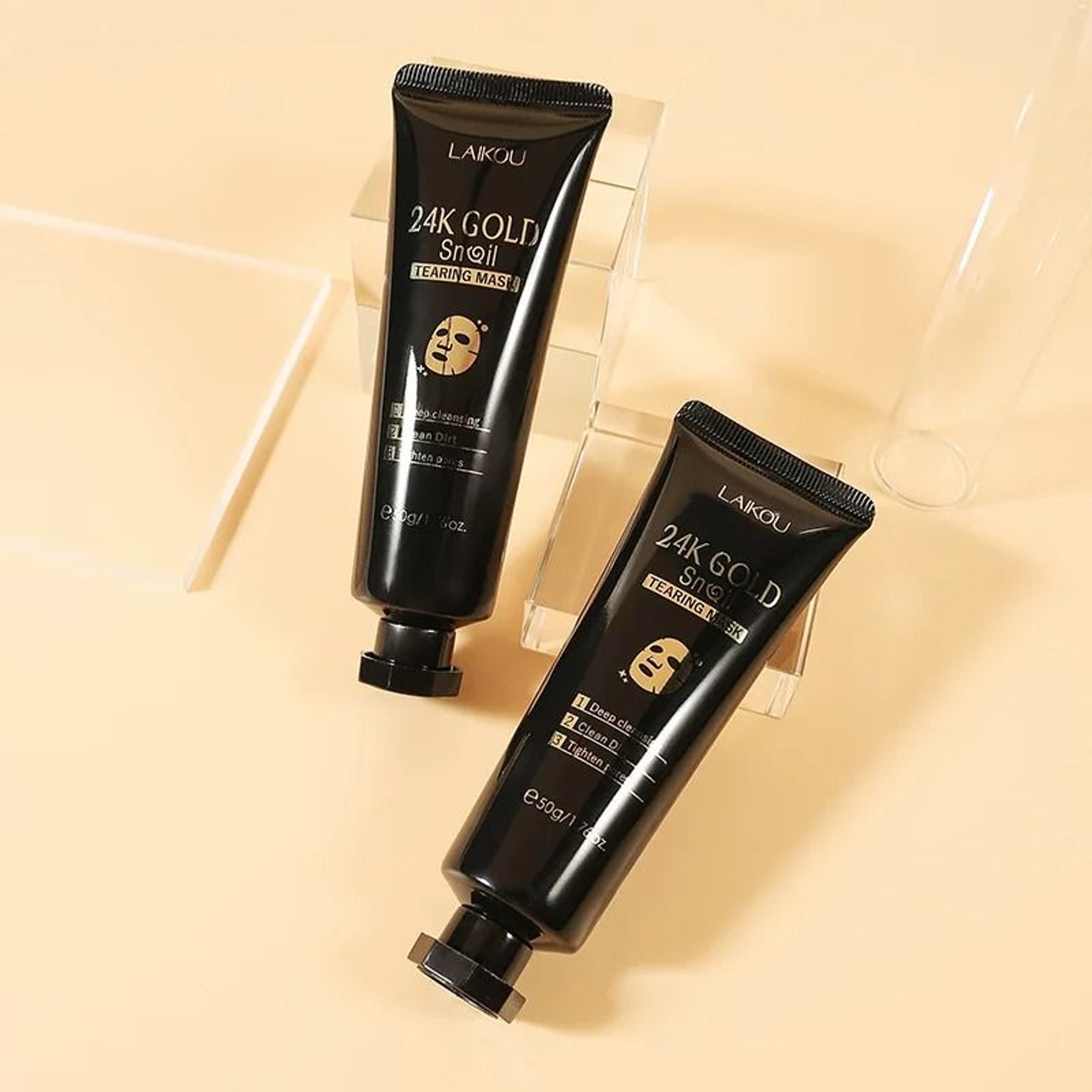 LAIKOU 24K Gold Sakura Peeling Face Mask  AntiWrinkle  Whitening Blackhead Removal  Professional 50 1