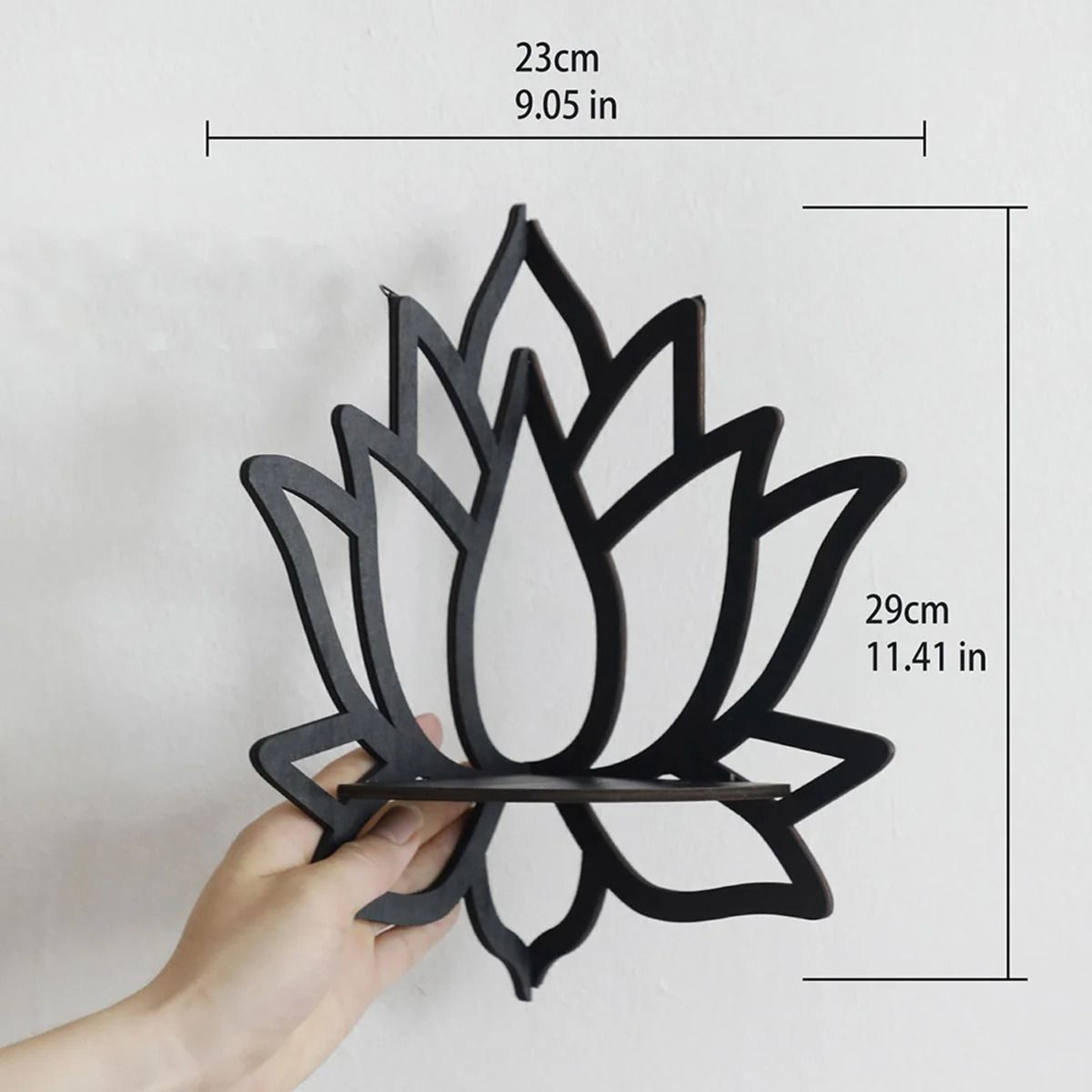 Wooden Lotus Hollow Decorative Rack  Aromatherapy Organizer  Wall Mounted Shelf 5
