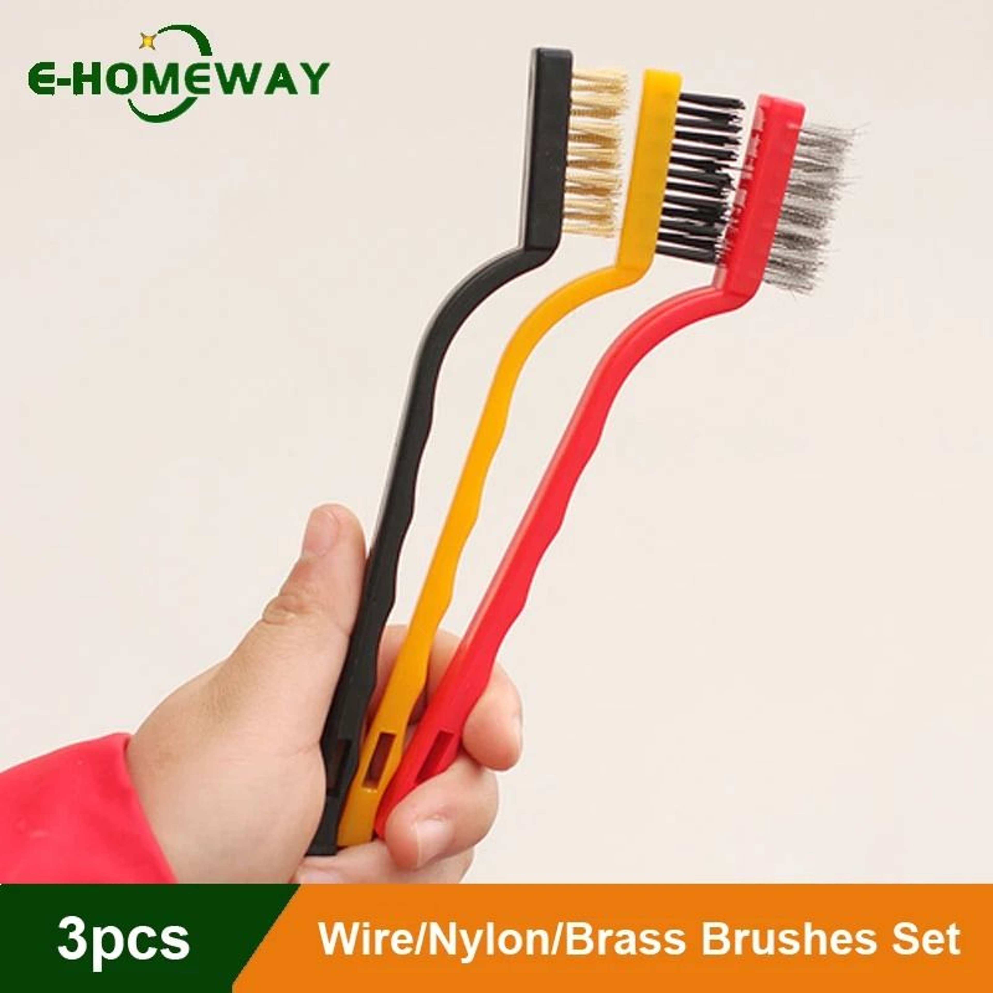 3Pcs Stainless Steel And Brass 7Inch Wire Brush Set For Rust Removal And Metal Cleaning 0