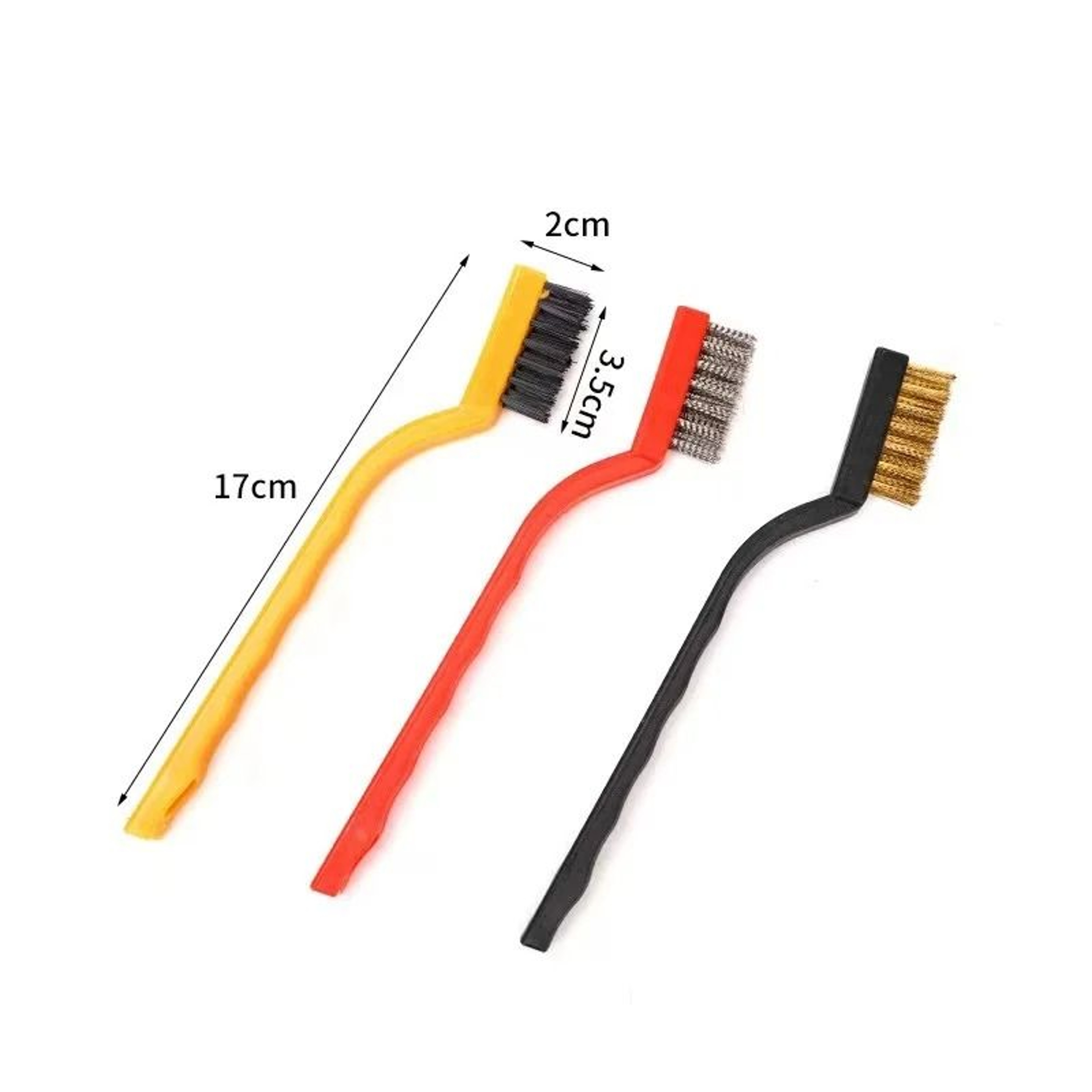 3Pcs Stainless Steel And Brass 7Inch Wire Brush Set For Rust Removal And Metal Cleaning 2