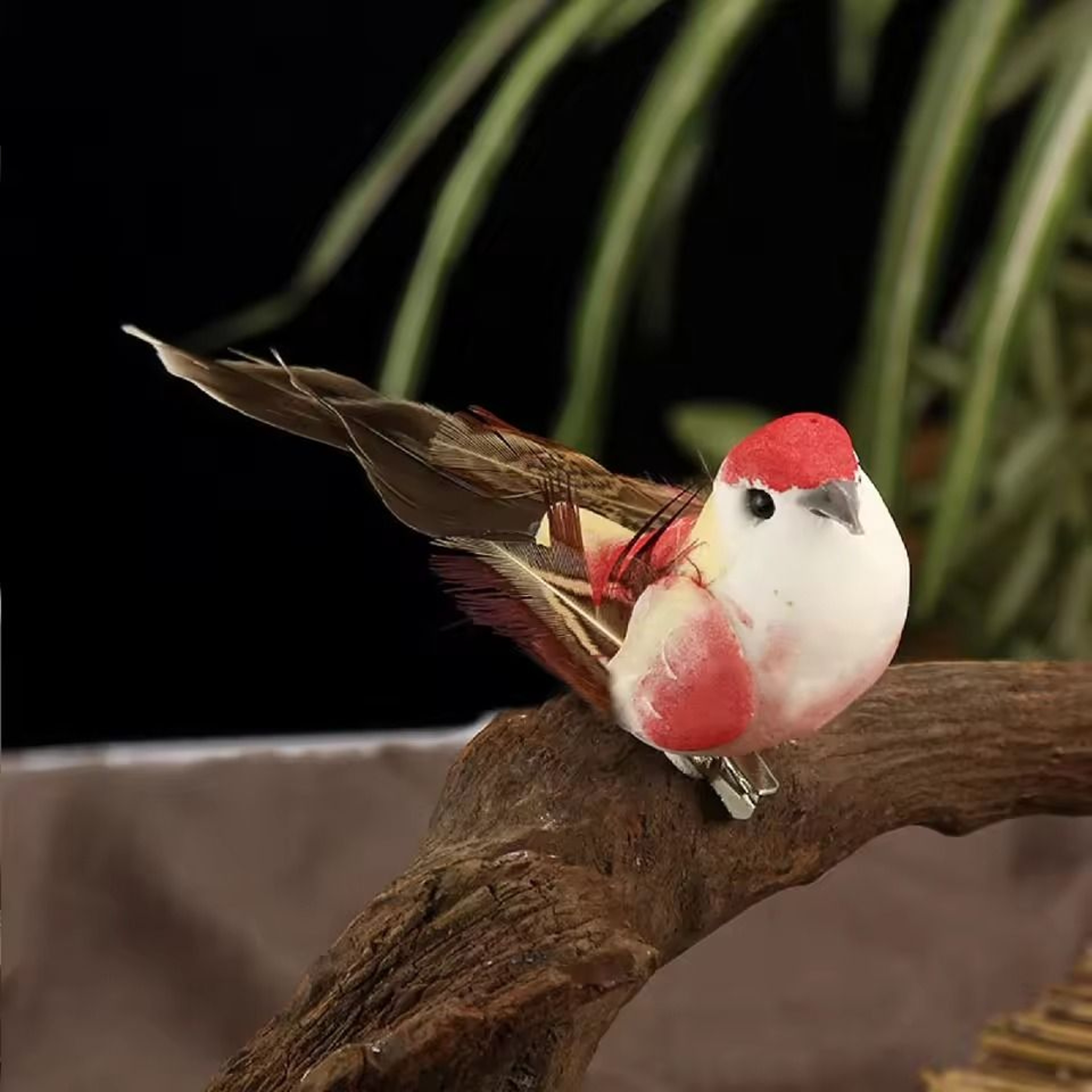 6PCS Simulation Artificial Bird Sparrow Statues Foam Desktop Miniatures For DIY Home Decor 3