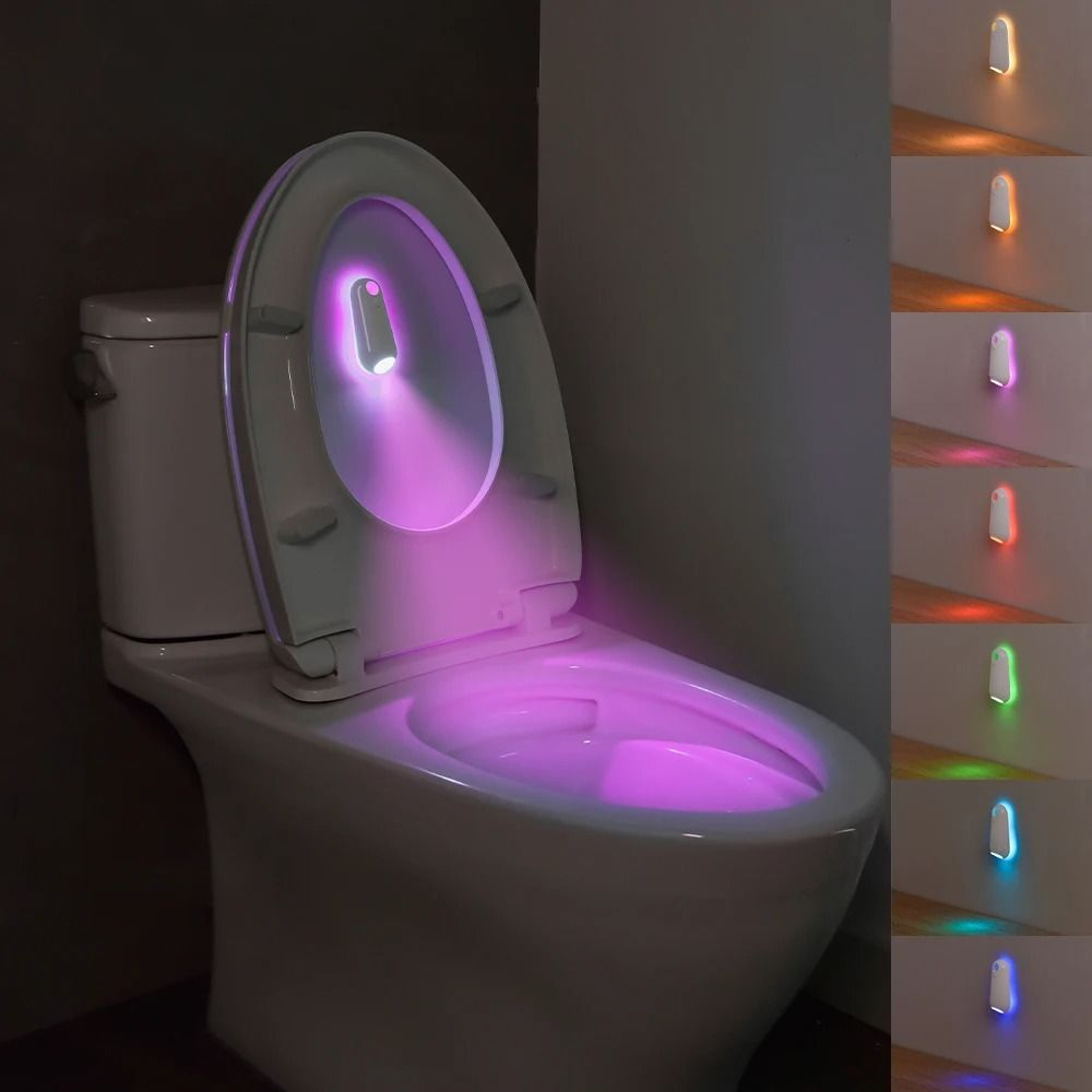 LED Smart Motion Sensor Night Light USB Rechargeable 8Color Toilet Seat Lamp For Home And Camping 5