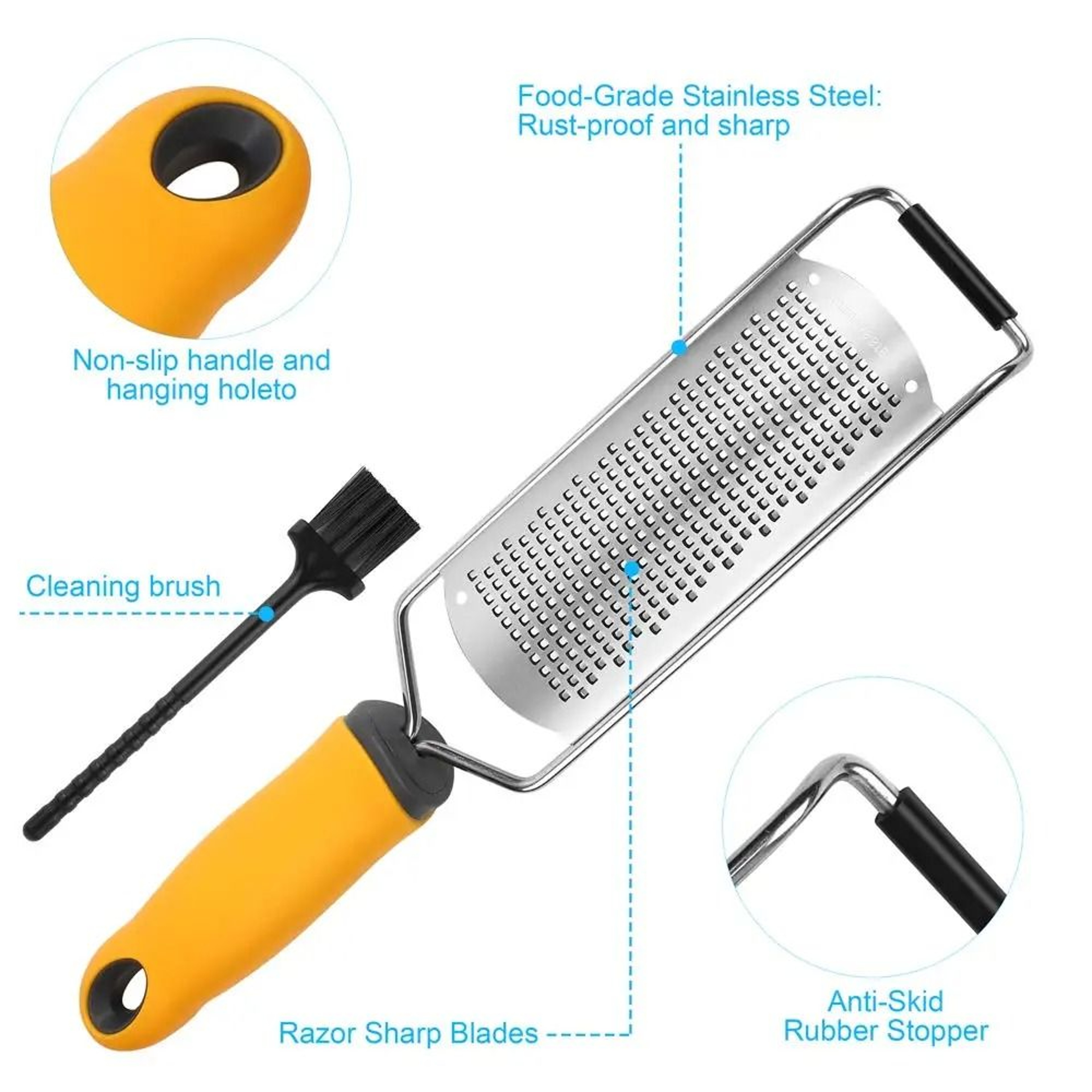 LMETJMA Professional Stainless Steel Lemon And Citrus Zester  Cheese Grater For Garlic Ginger And C 3