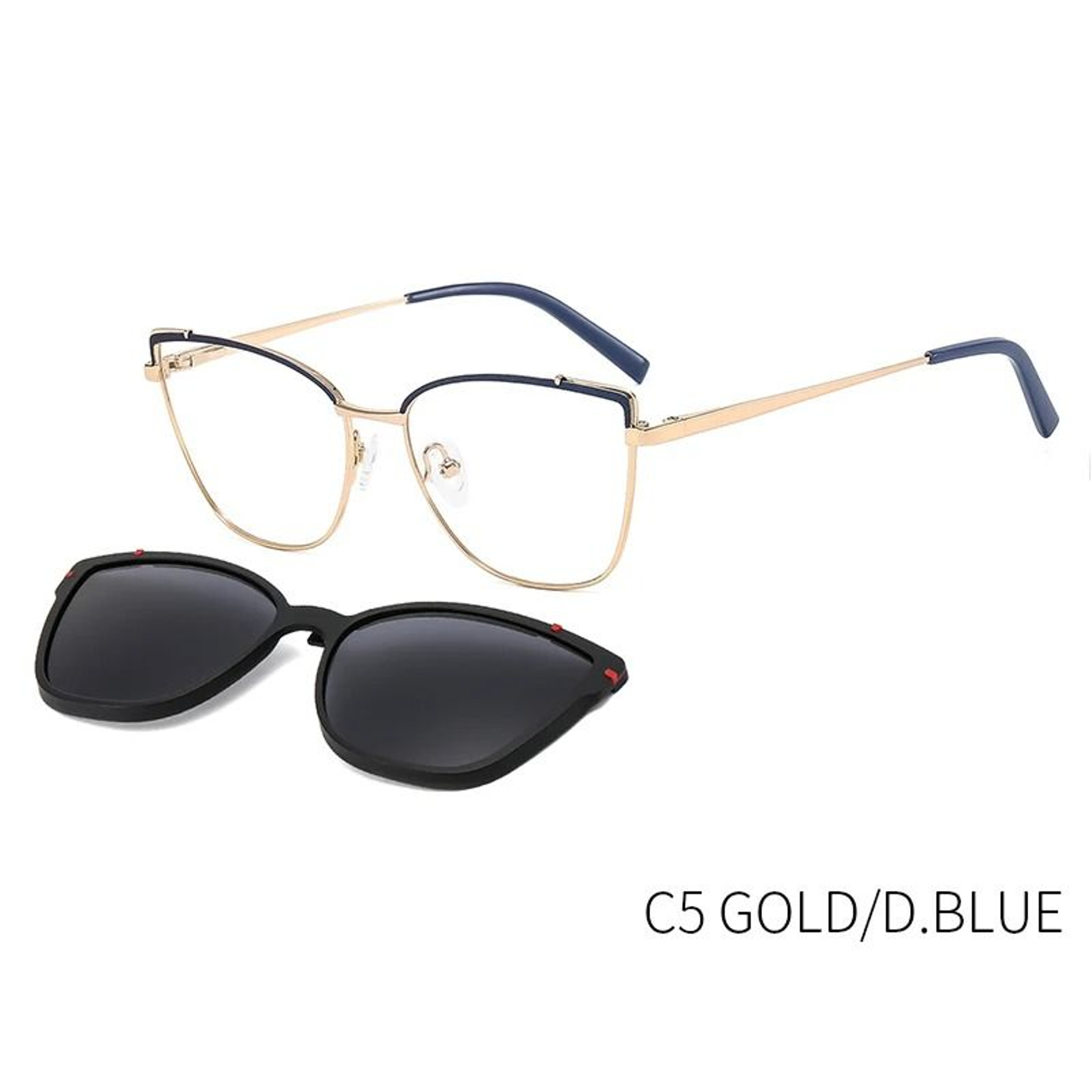 KANSEPT Womens 2In1 Magnetic Polarized Sunglasses And Cat Eye Optical Frame Set 10