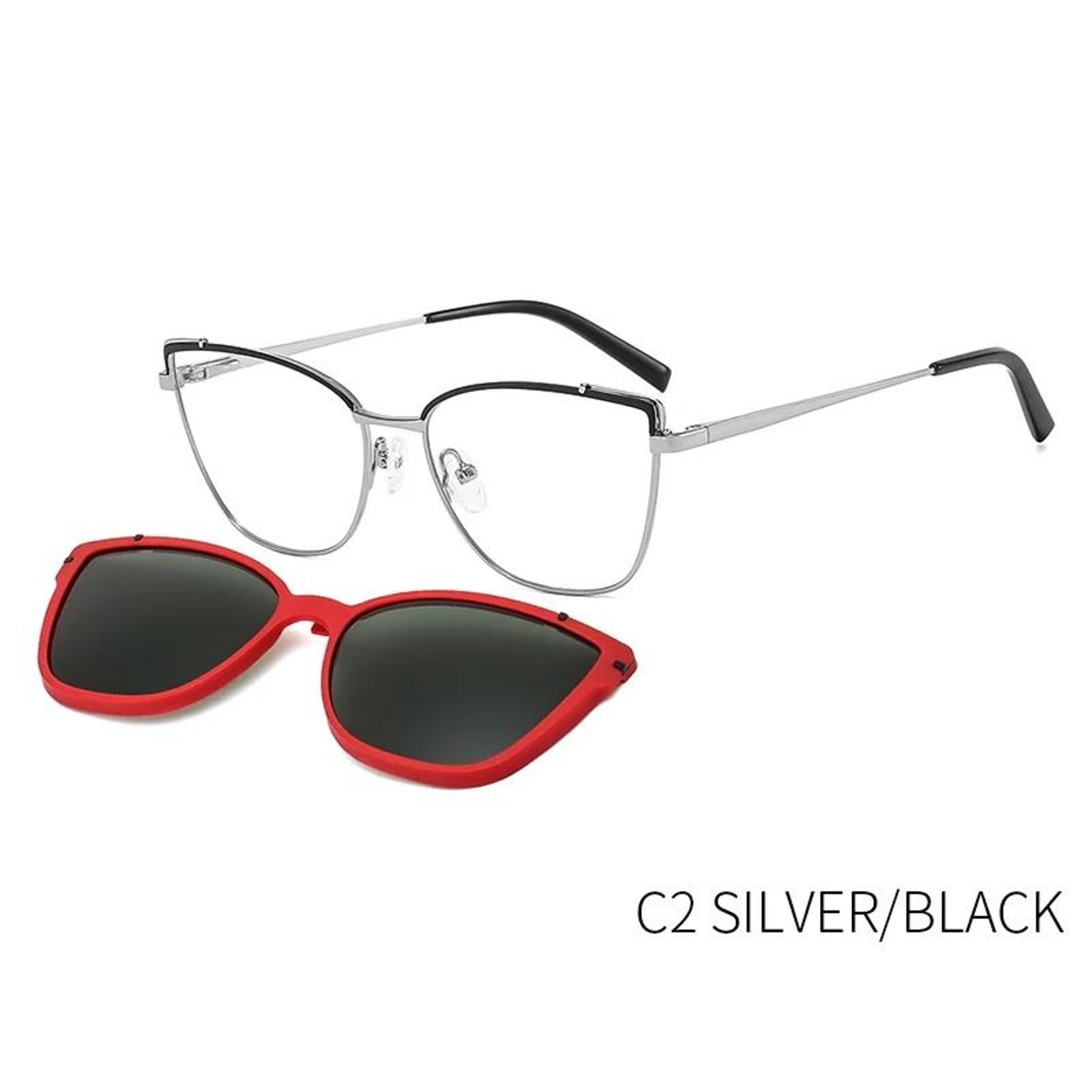 KANSEPT Womens 2In1 Magnetic Polarized Sunglasses And Cat Eye Optical Frame Set 8