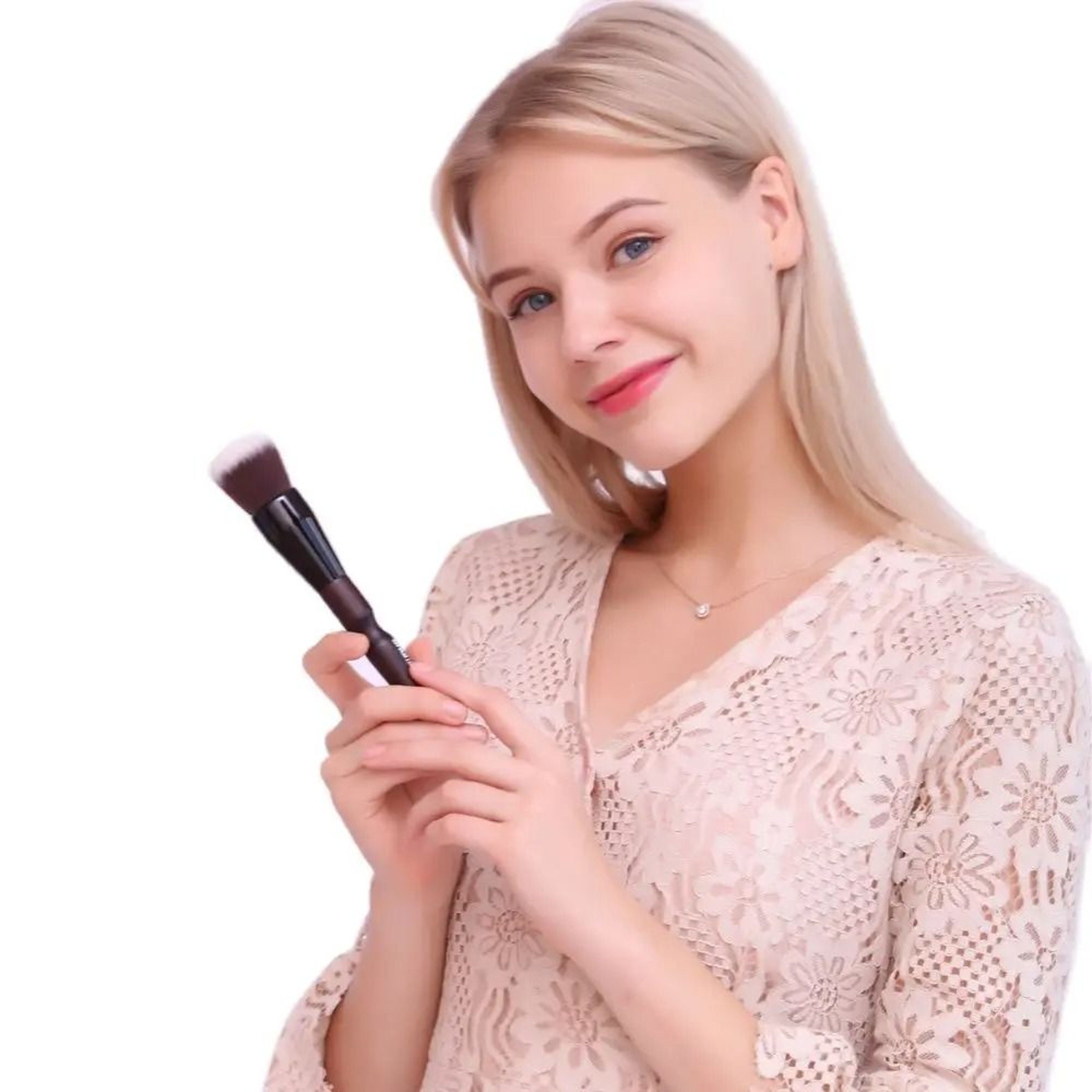 Yaqi 10pcs Professional Makeup Brush Set With Premium PU Travel Case Cosmetic Tool Kit 3