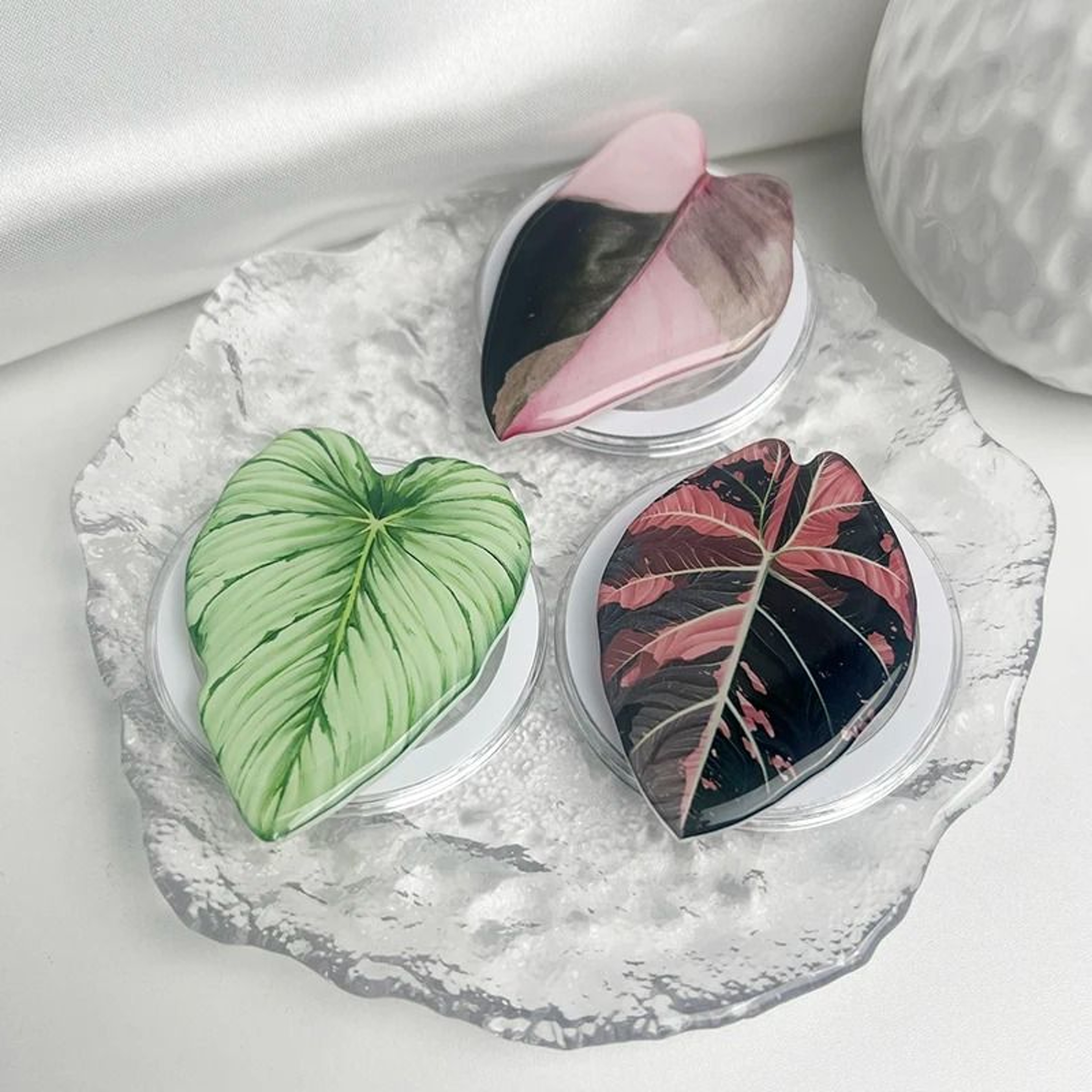 Tropical Leaf Magnetic Phone Grip Holder For MagSafe IPhone  Samsung Fashion Decoration 2