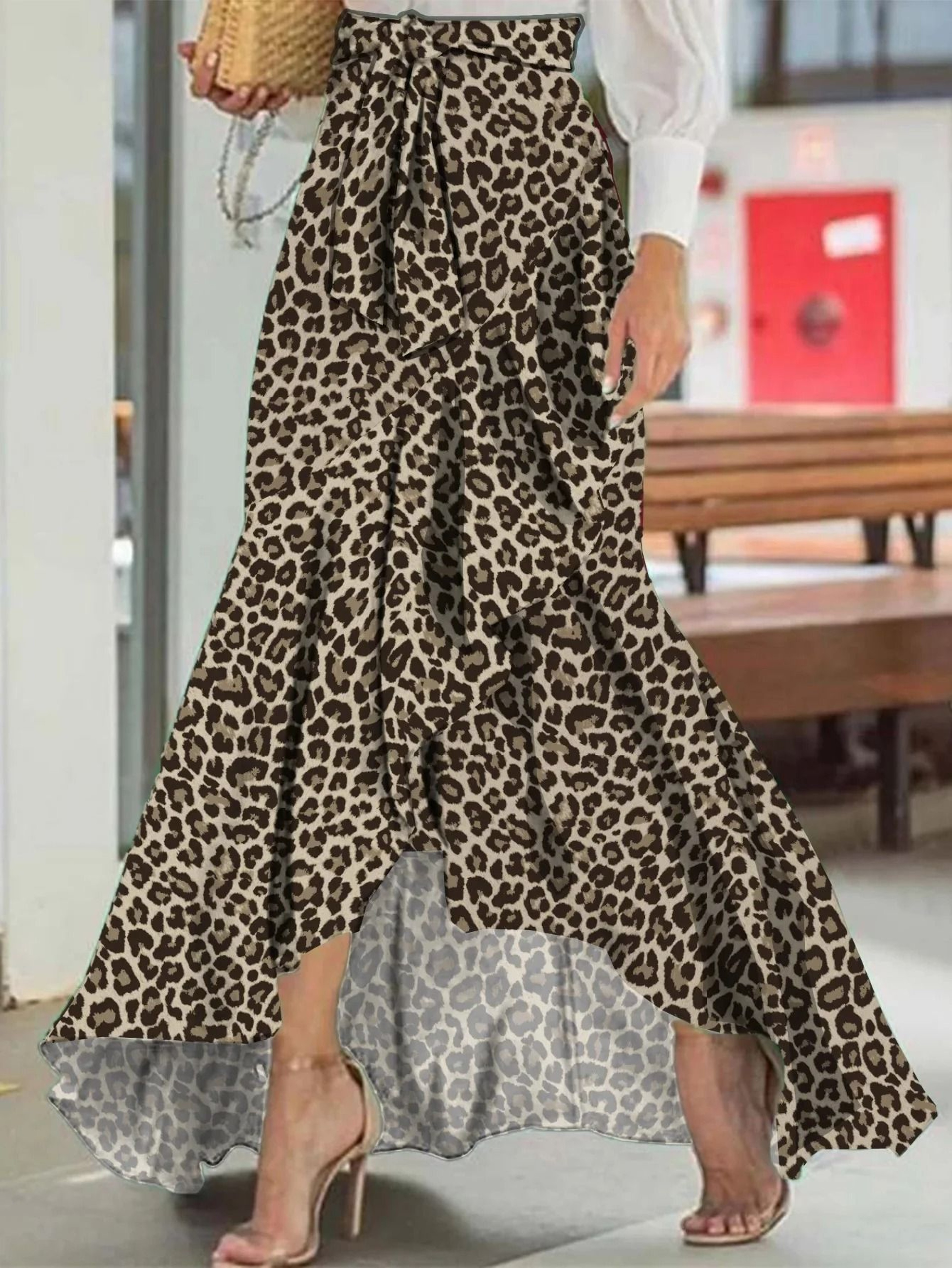 Womens Sexy HighWaist Fishtail Skirt  Premium Irregular Lace Decoration Belted Skirt  Elegant Fashi 5