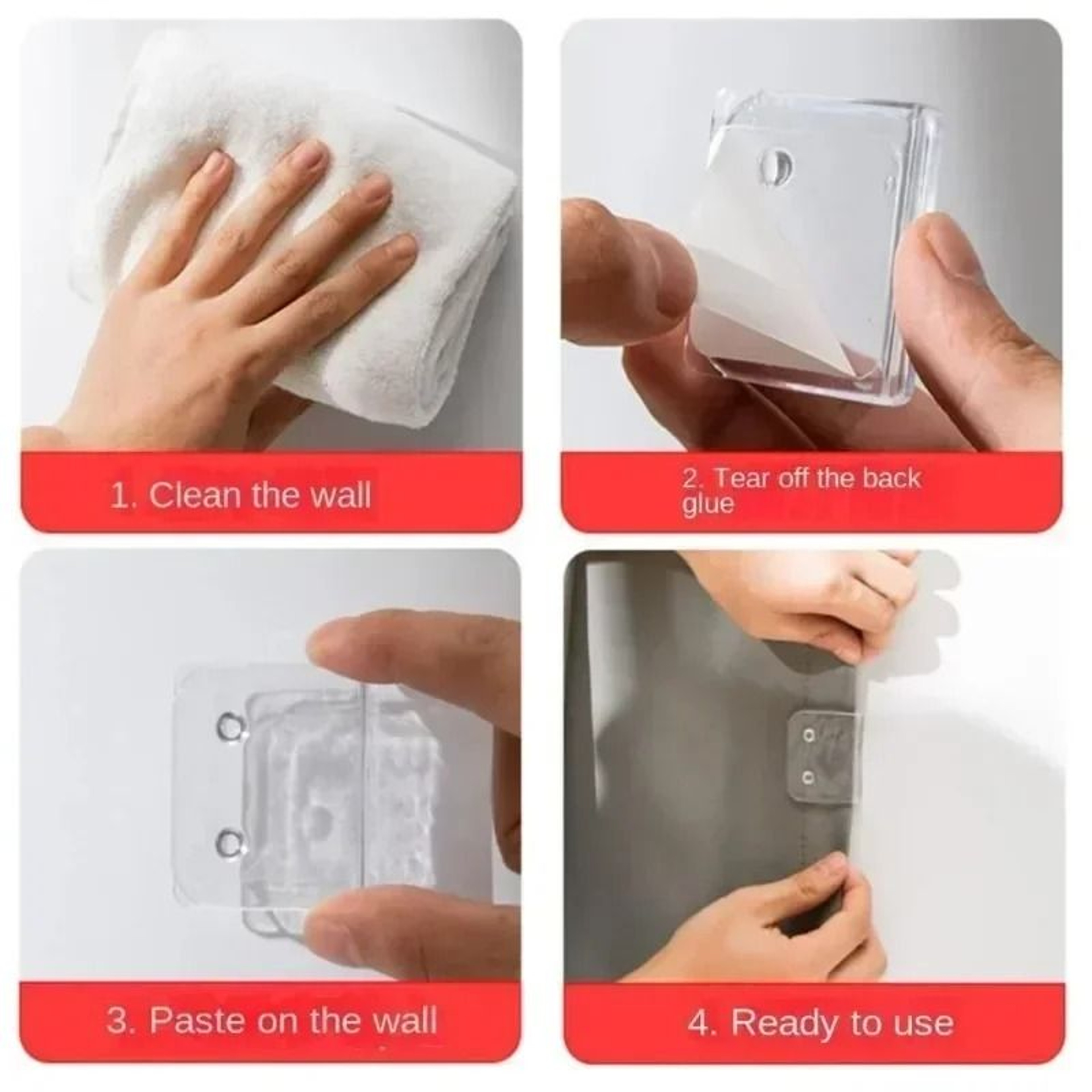 Shower Curtain Clips Non Punching Windproof Traceless Shading Cloth Hooks 4