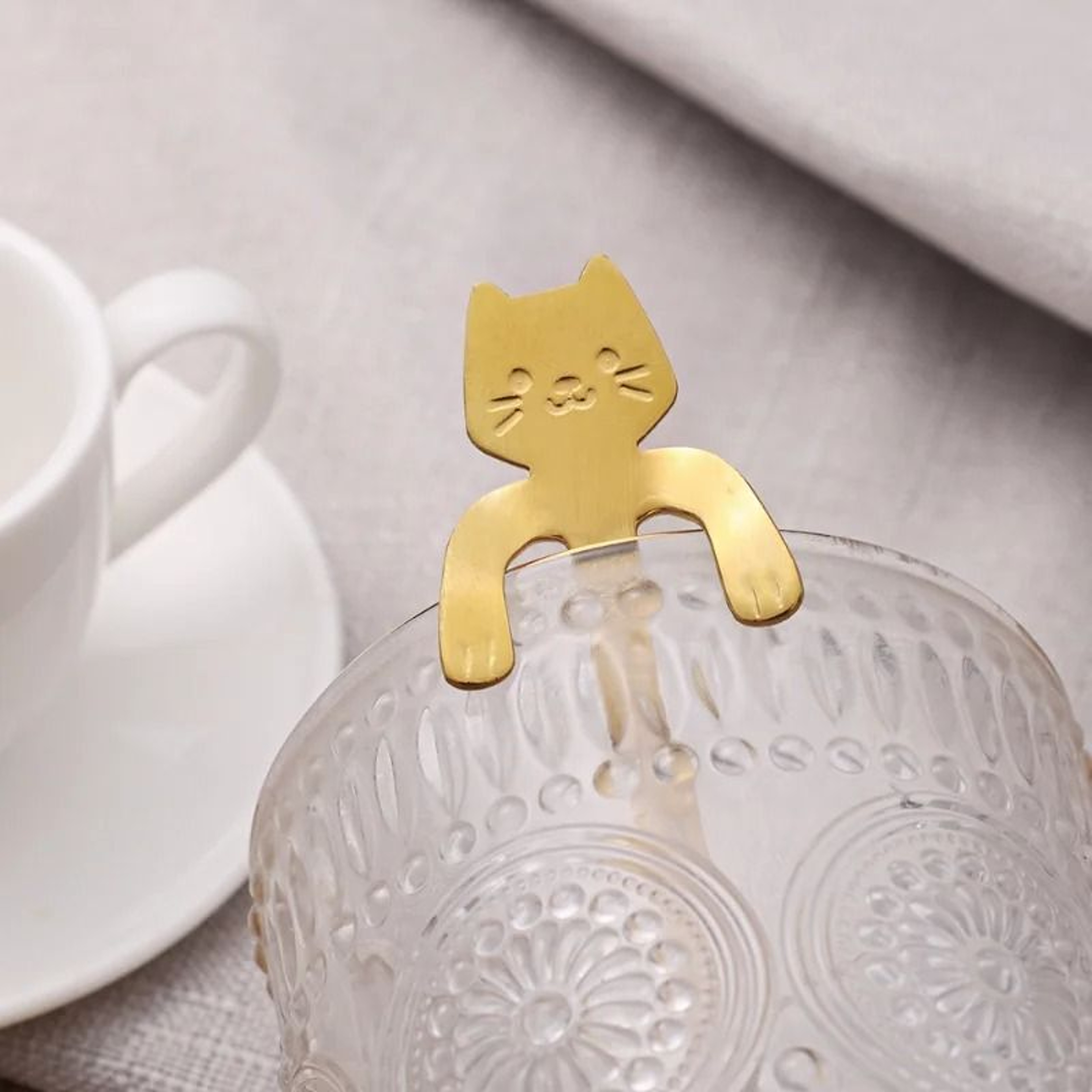 Mini Cute Cat Coffee Spoon Stainless Steel Teaspoon Dessert Snack Scoop 4