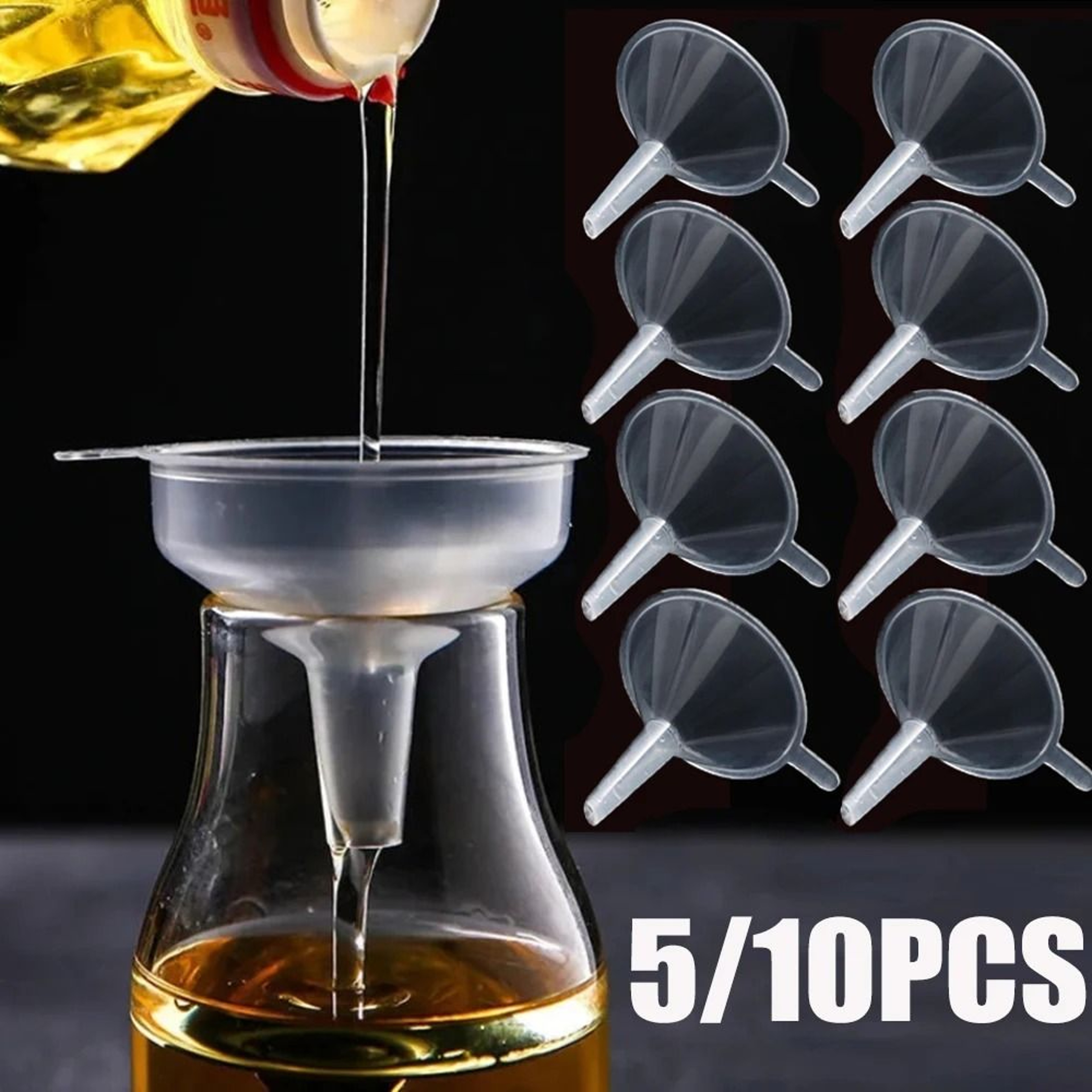Mini Funnel Transparent Plastic Funnels Small Mouth For Perfume Lotion Liquid 0