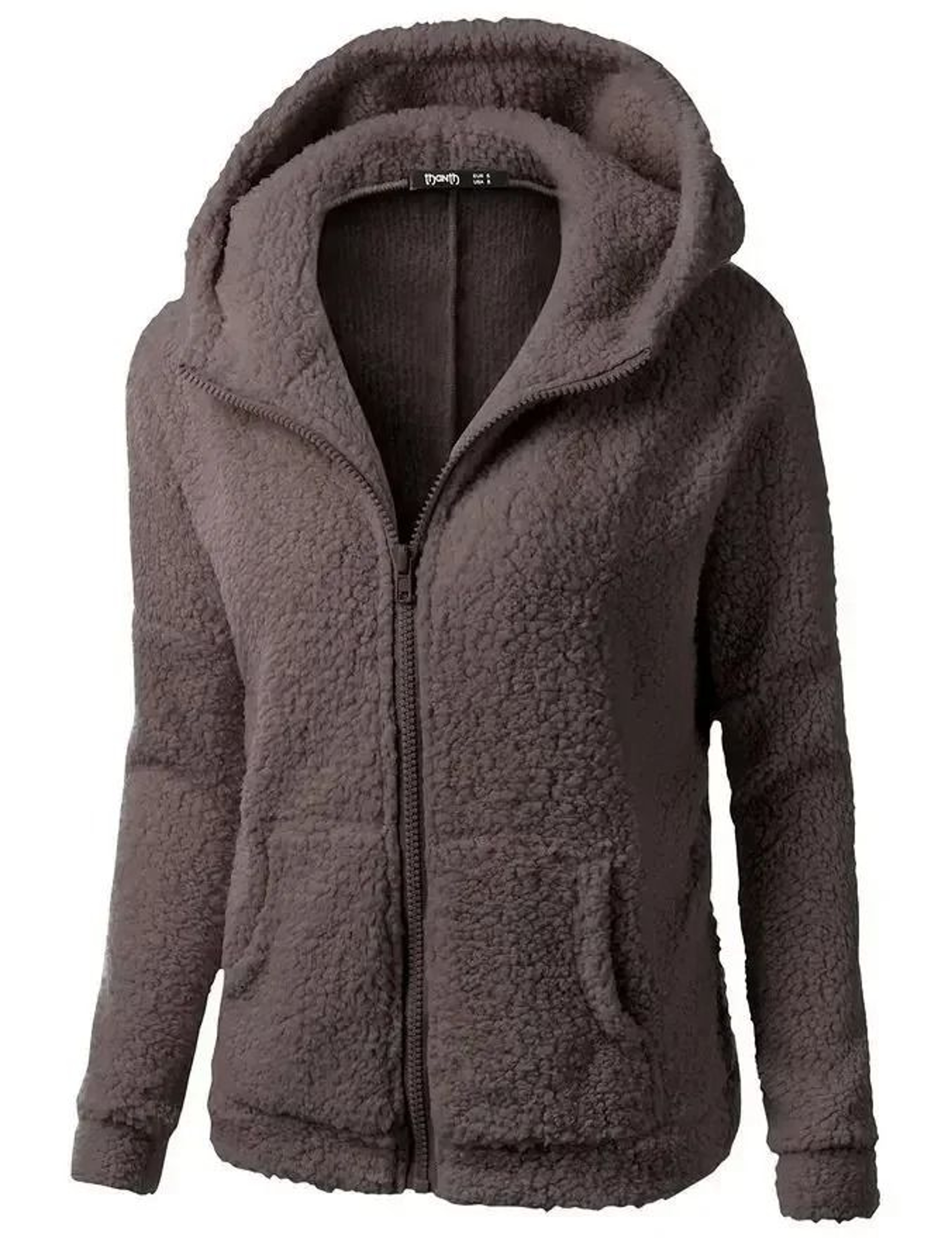 Autumn Winter Warm Hoodie Zipper Coat Solid Soft Fleece Womens Jacket 11