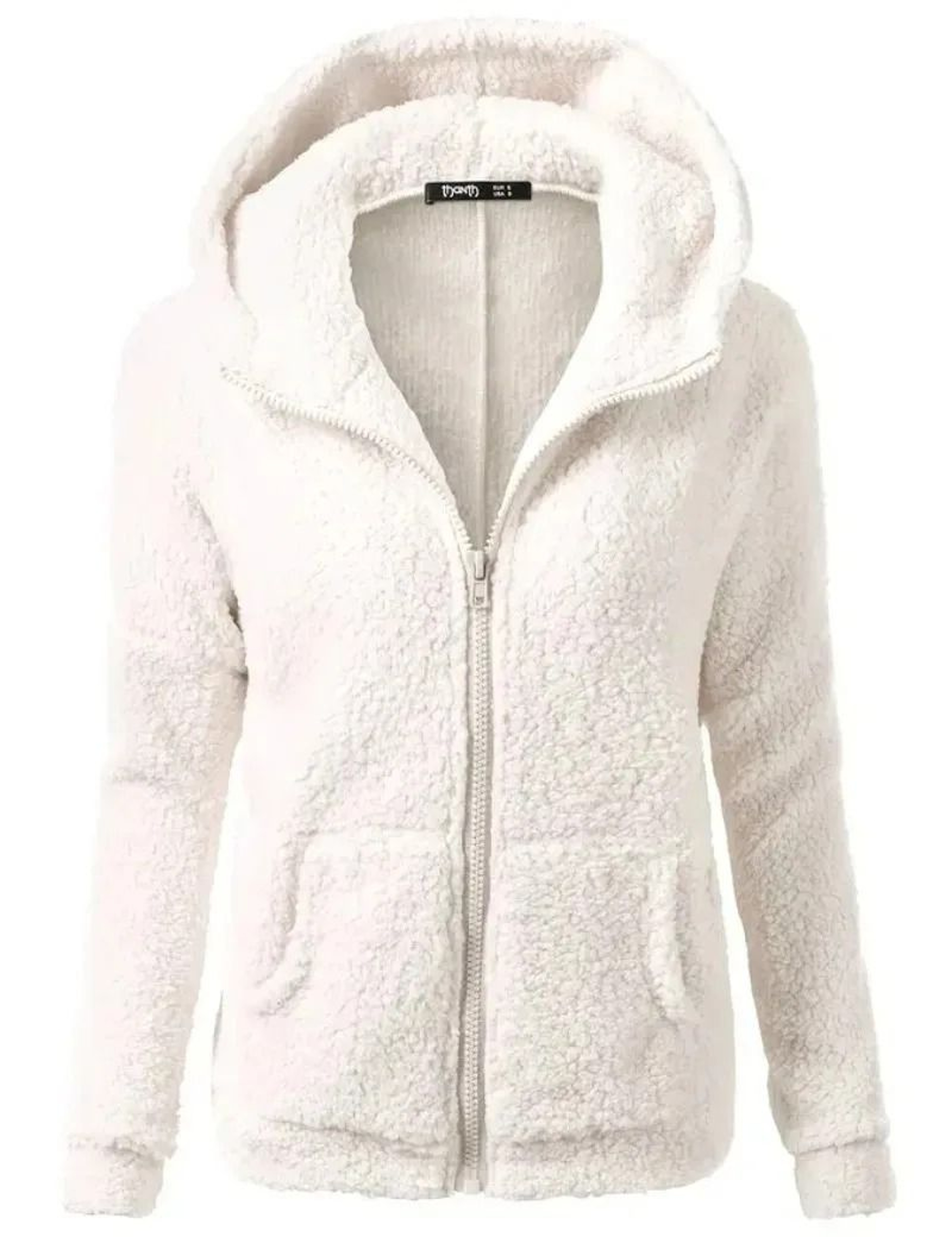 Autumn Winter Warm Hoodie Zipper Coat Solid Soft Fleece Womens Jacket 2