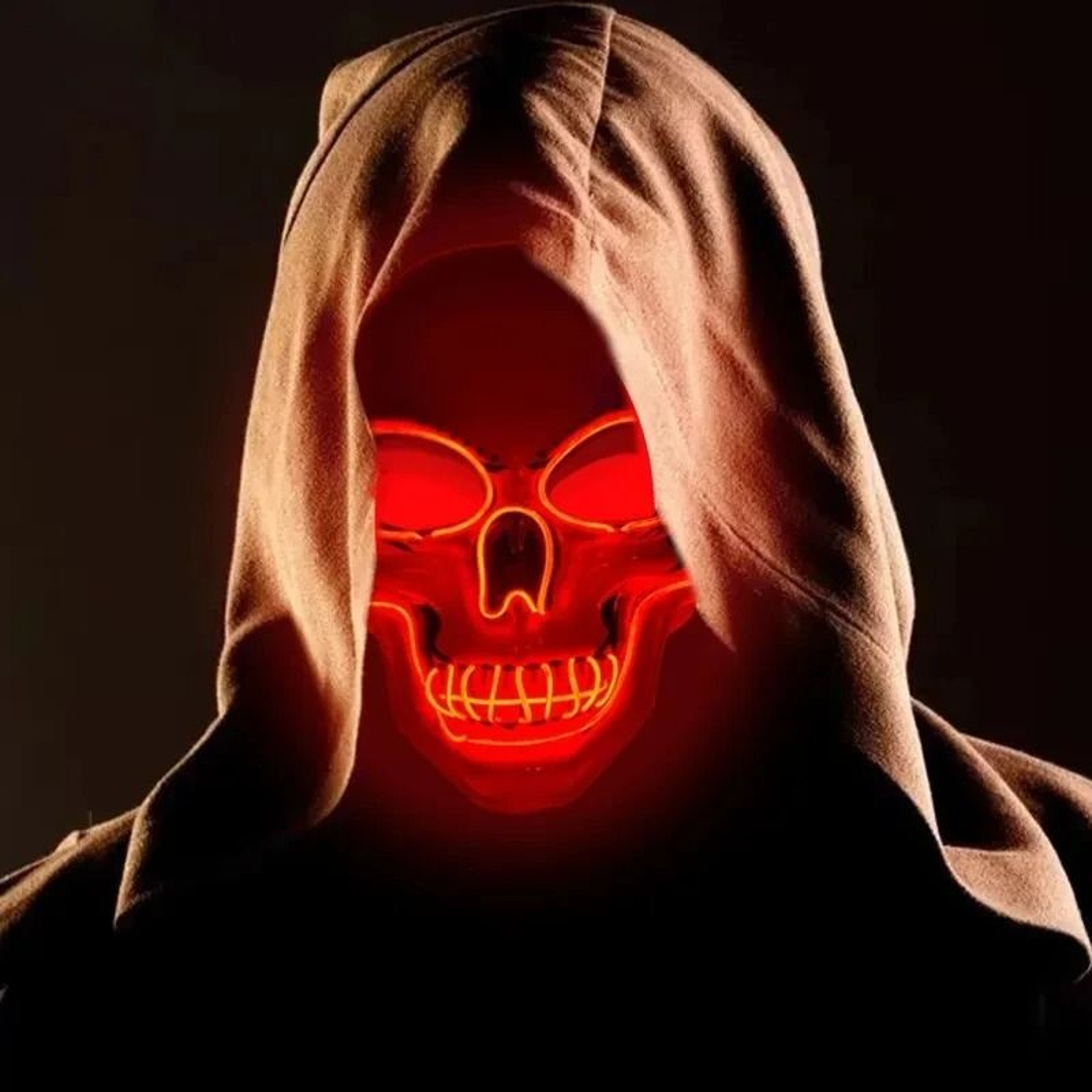 Halloween Adult Purification Mask LED Glowing Skull Terror Mask Cold Light 2