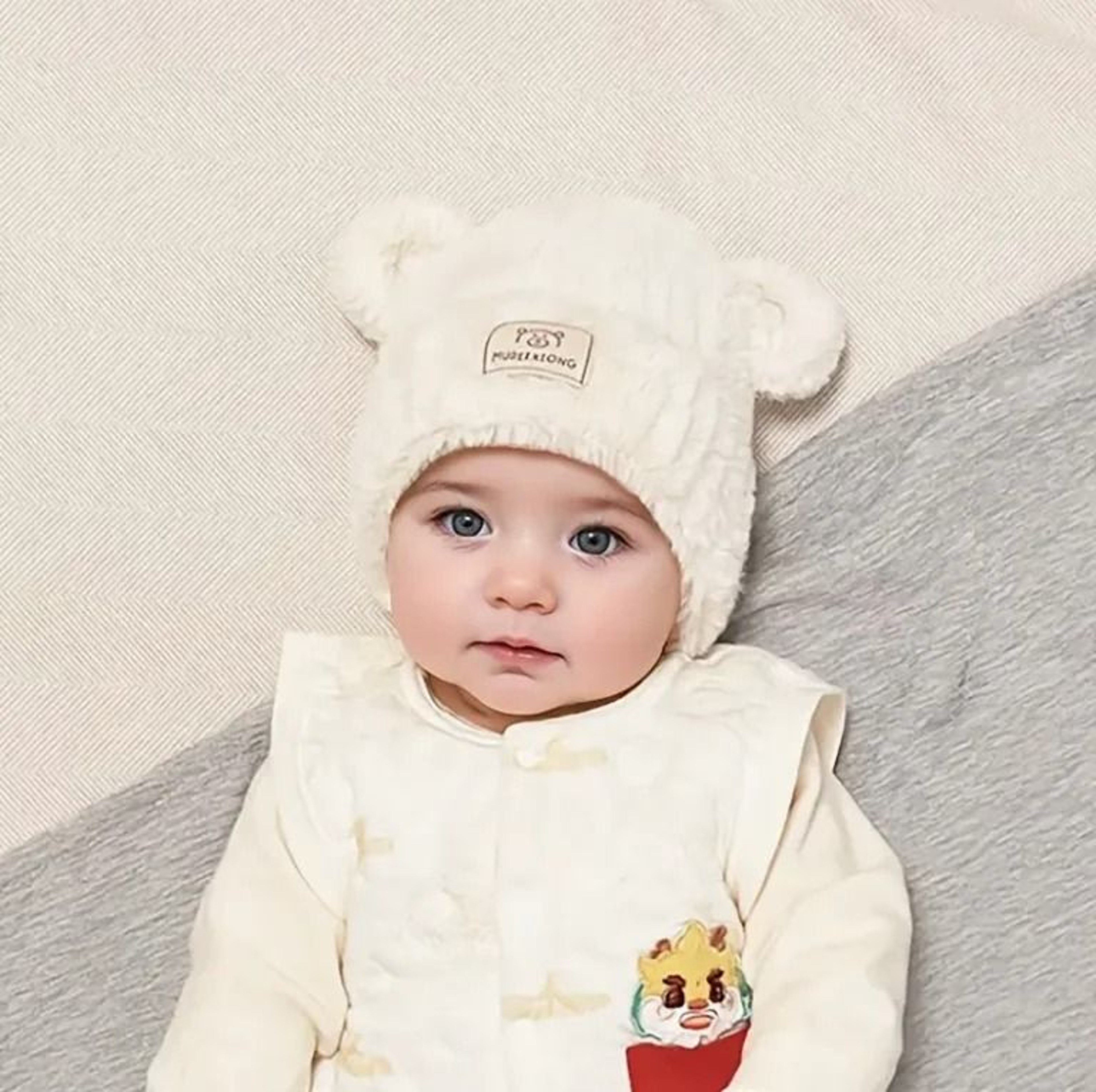 Winter Warm Baby Hat With Bear Ears Soft Plush Lining Cozy Headwear 5