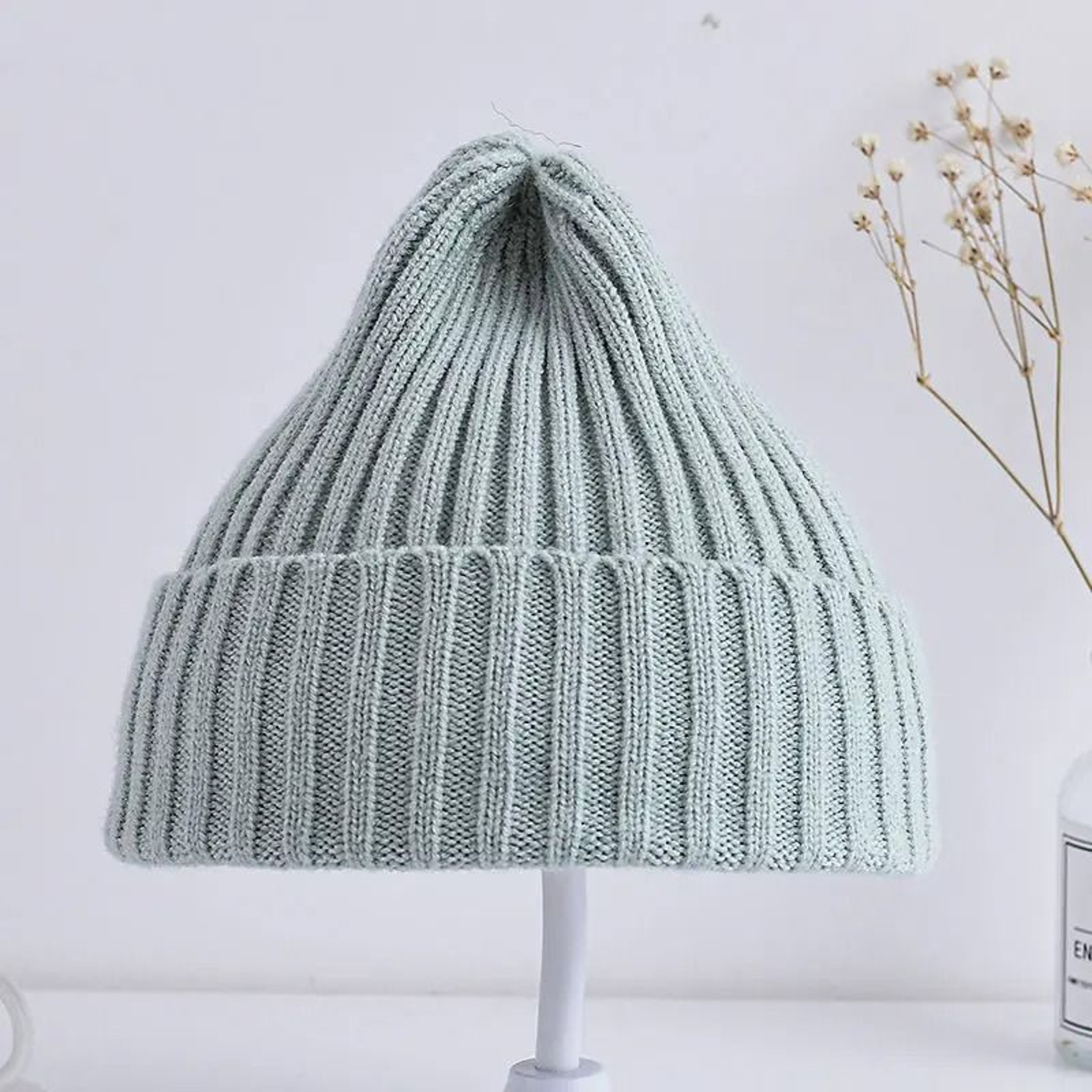 Baby Kids Ribbed Knitted Beanie Hat Windproof Toddler Photography Accessory 3