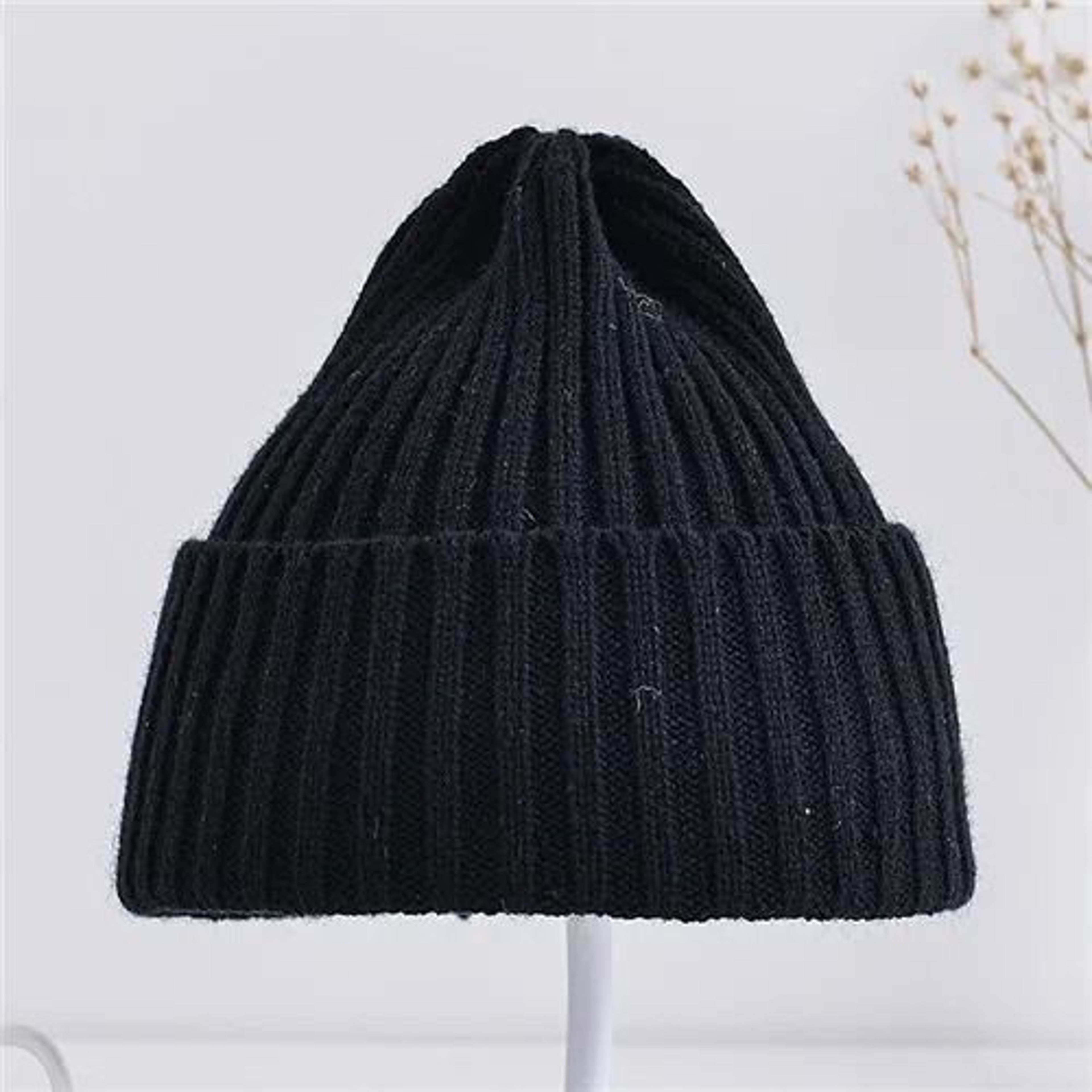 Baby Kids Ribbed Knitted Beanie Hat Windproof Toddler Photography Accessory 6