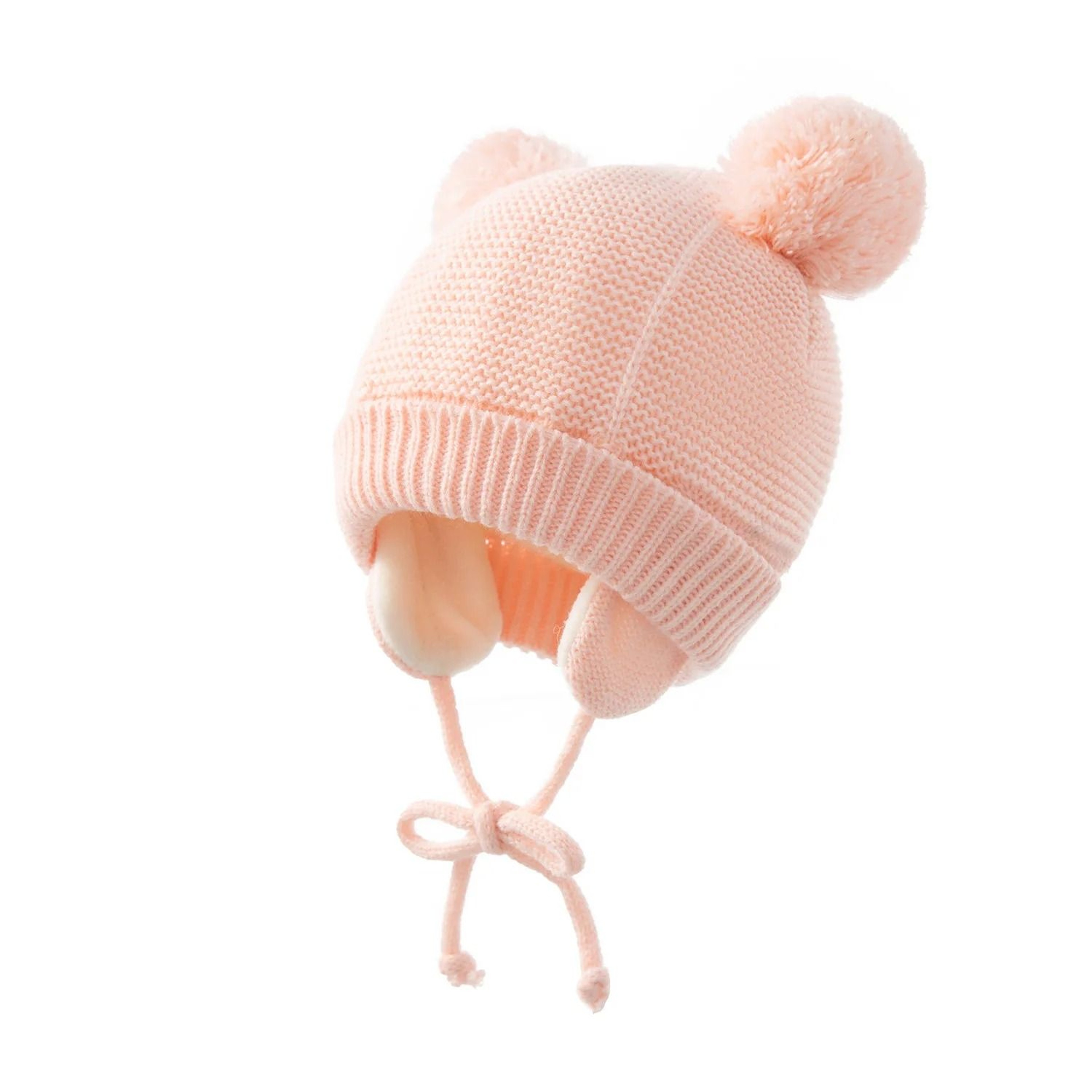 Winter Baby Knit Hat  Fleece Glove Set Thick Ear Protection Bonnet 2
