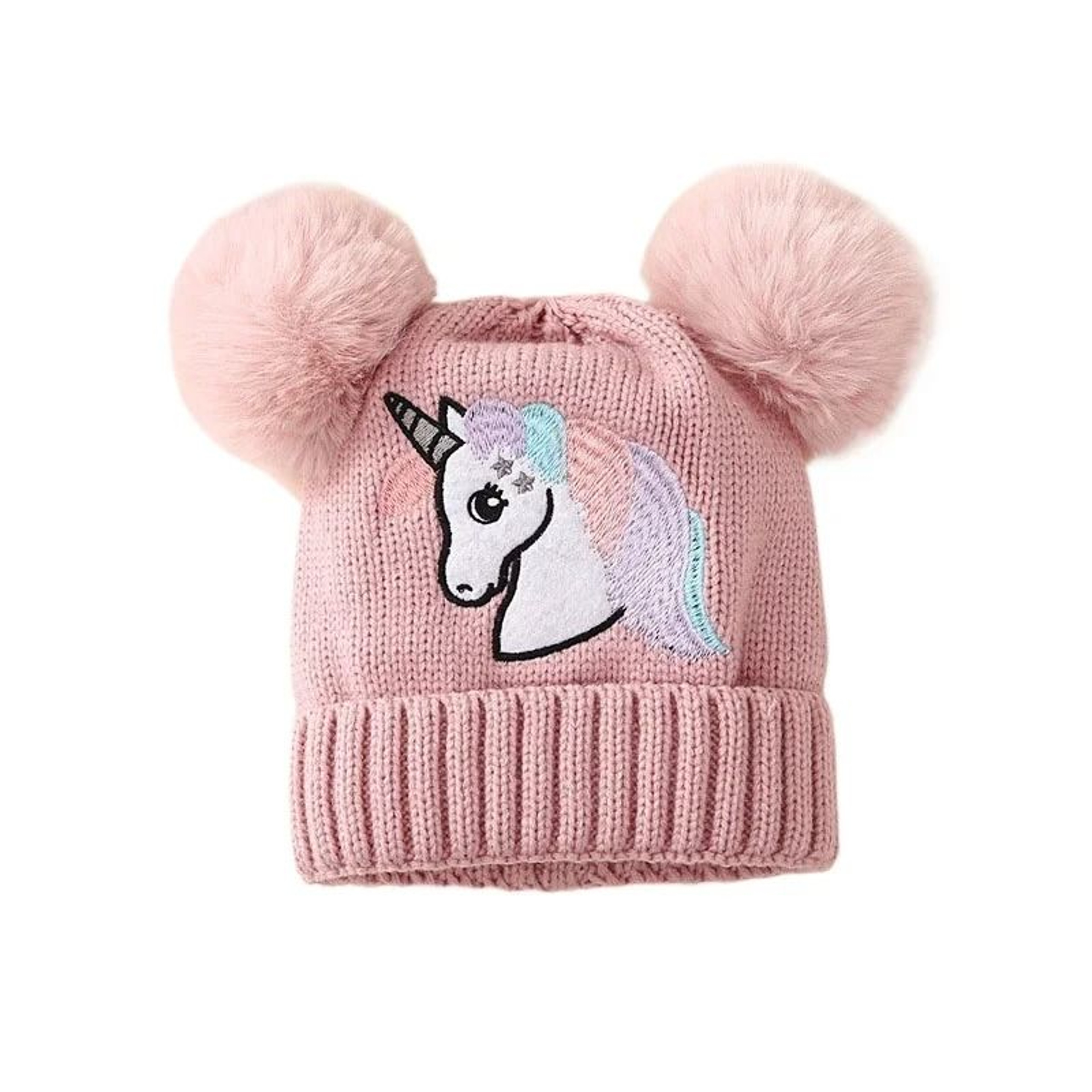 Cartoon Horse Knitted Winter Baby Hat Kids PomPom Ball Warm Bonnet 10
