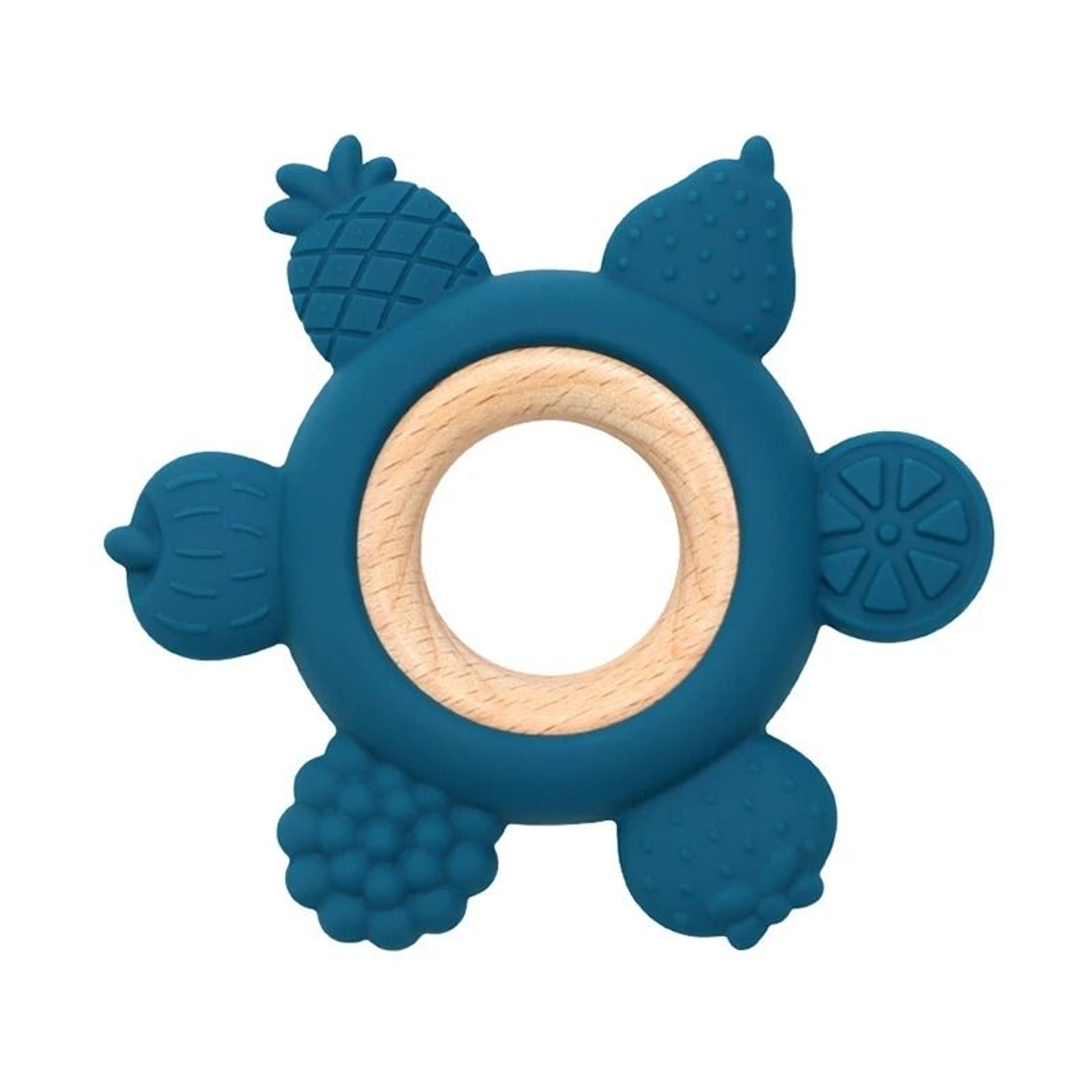FruitTheme Silicone  Wooden Baby Teether  BPAFree Infant Chewing Toy 9