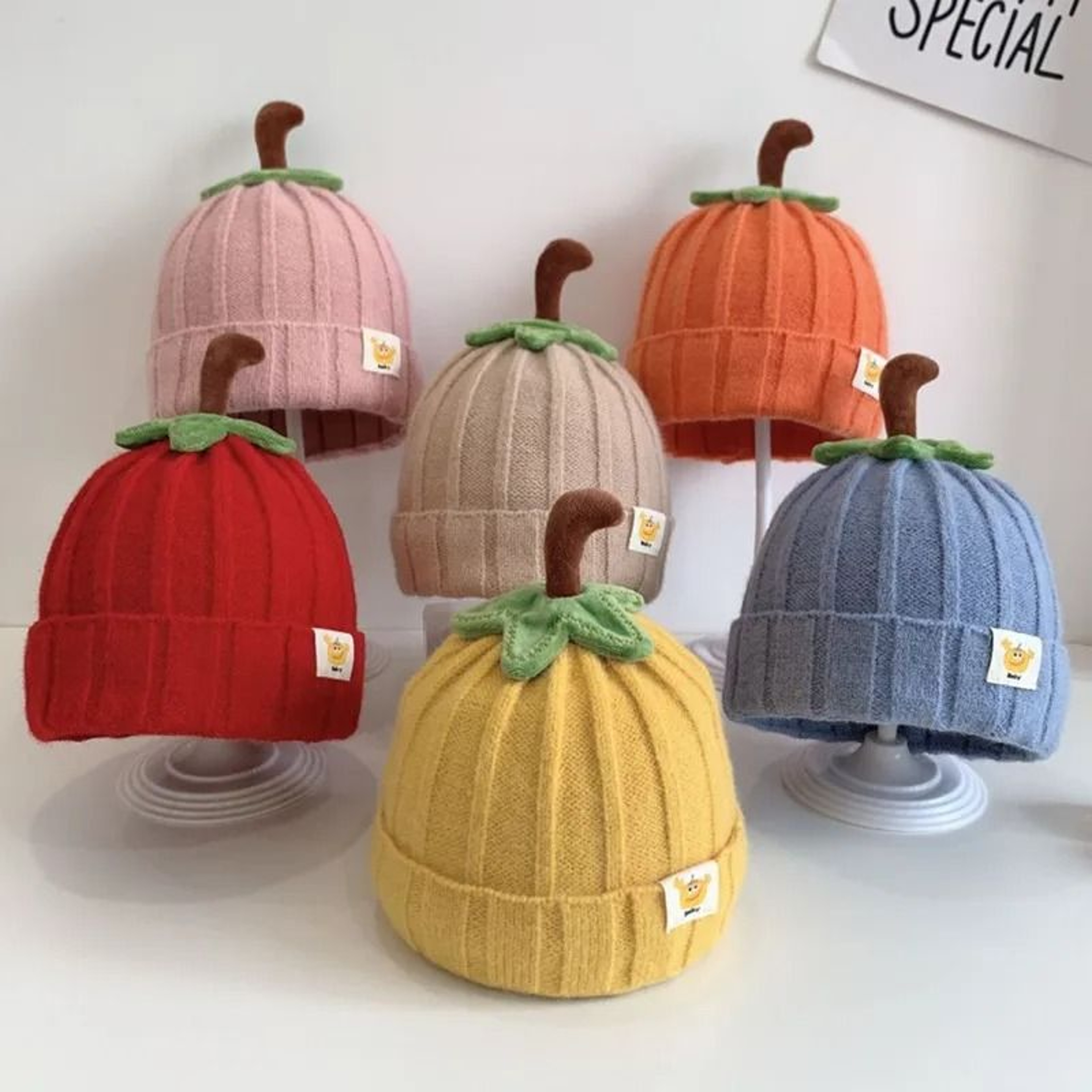 CucurbitaKinetic Knitted Beanie  Premium Pumpkin Crochet Bonnet For Infants 0