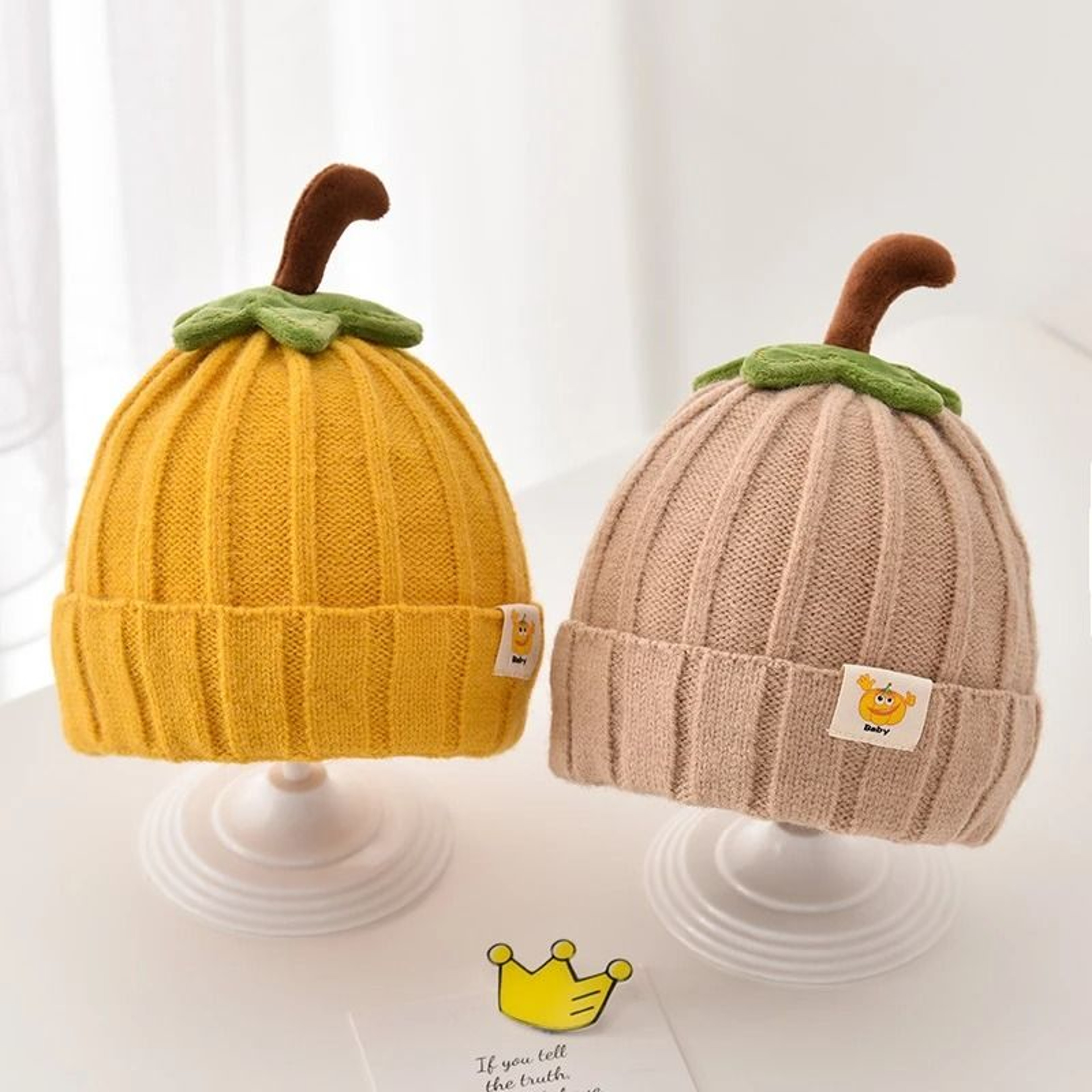 CucurbitaKinetic Knitted Beanie  Premium Pumpkin Crochet Bonnet For Infants 3
