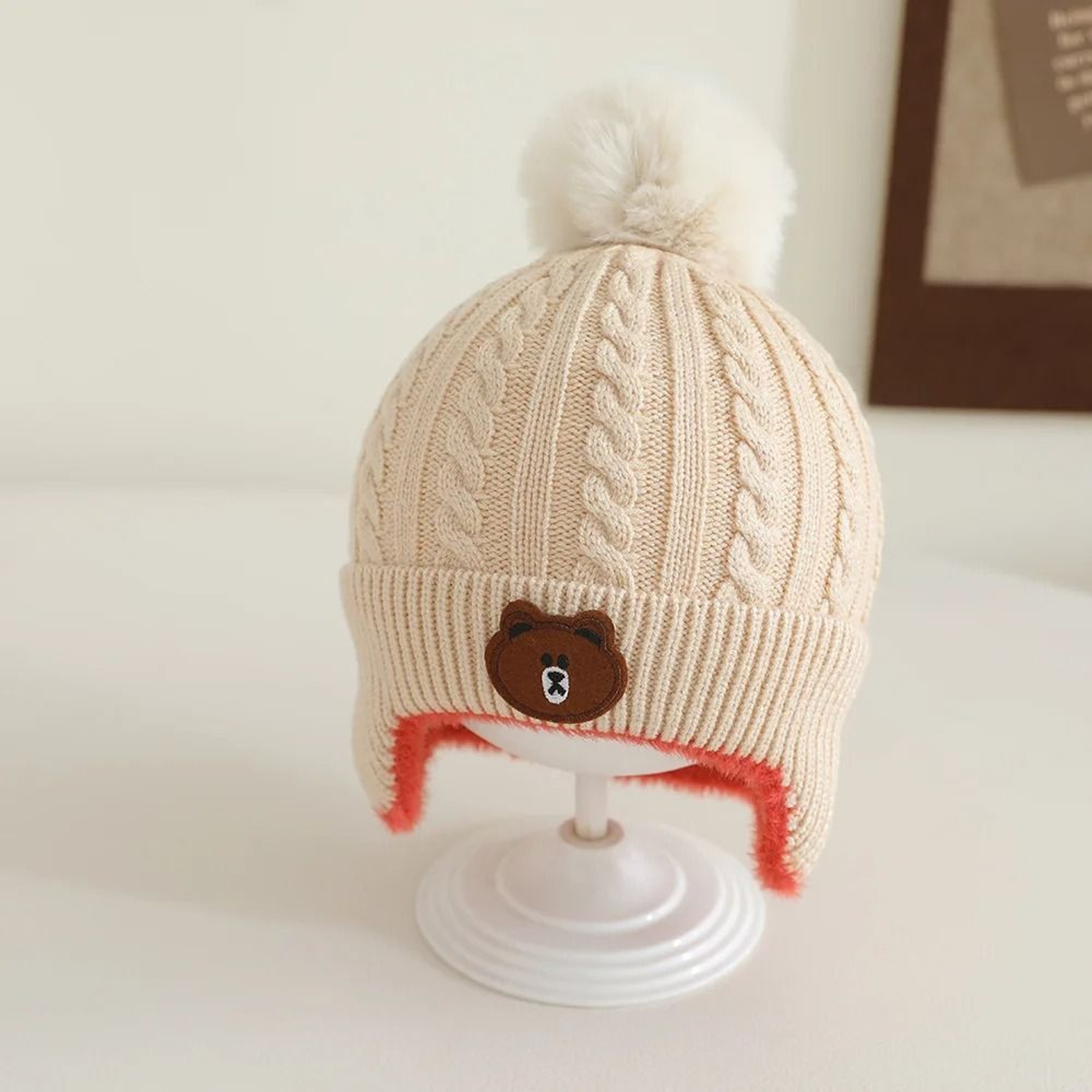 UrsineKinetic Pompom Beanie  Premium Knitted EarProtection Hat For Toddlers 8