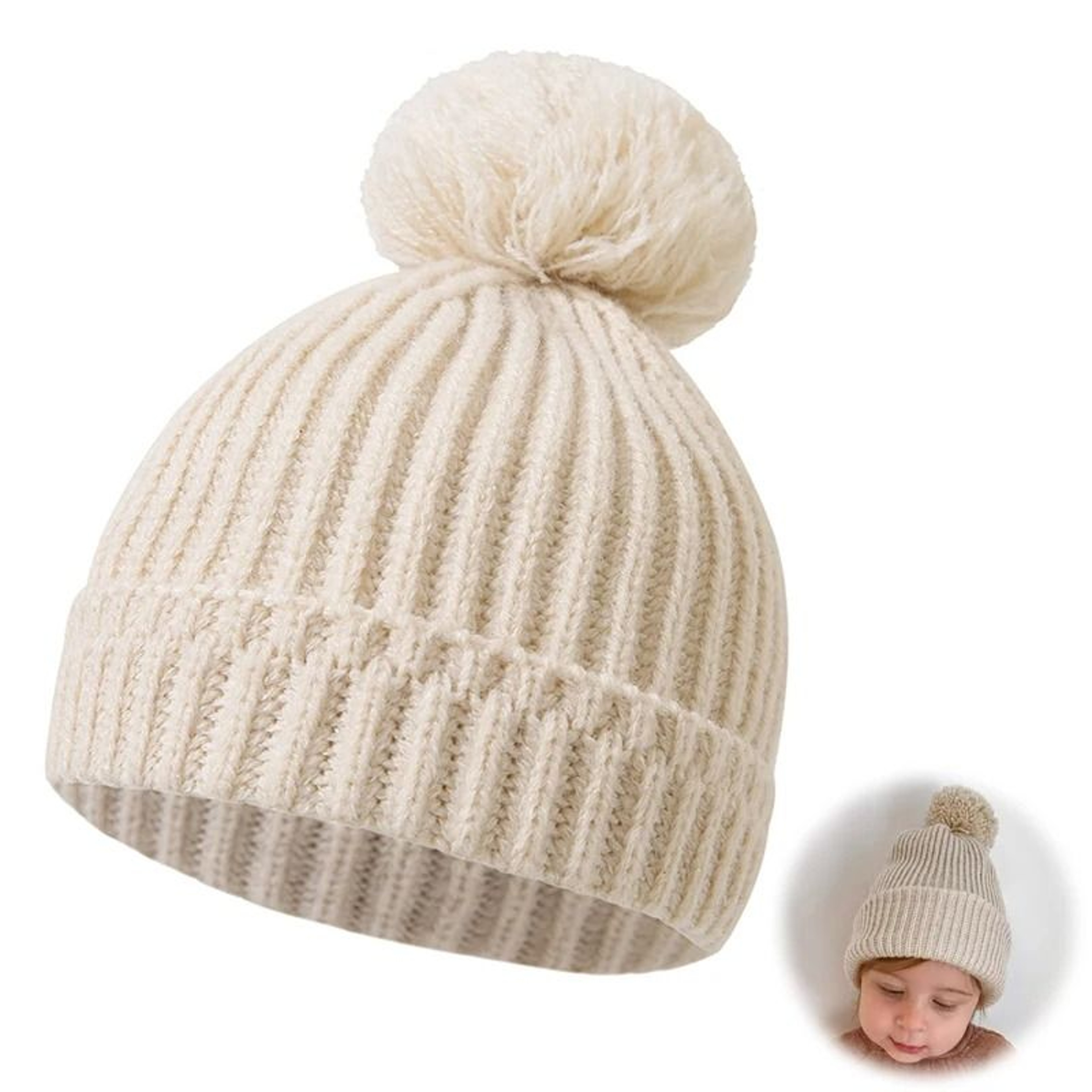 Elite Pompom Crochet Beanie  Premium Knitted Thermal Headwrap For Newborns 1