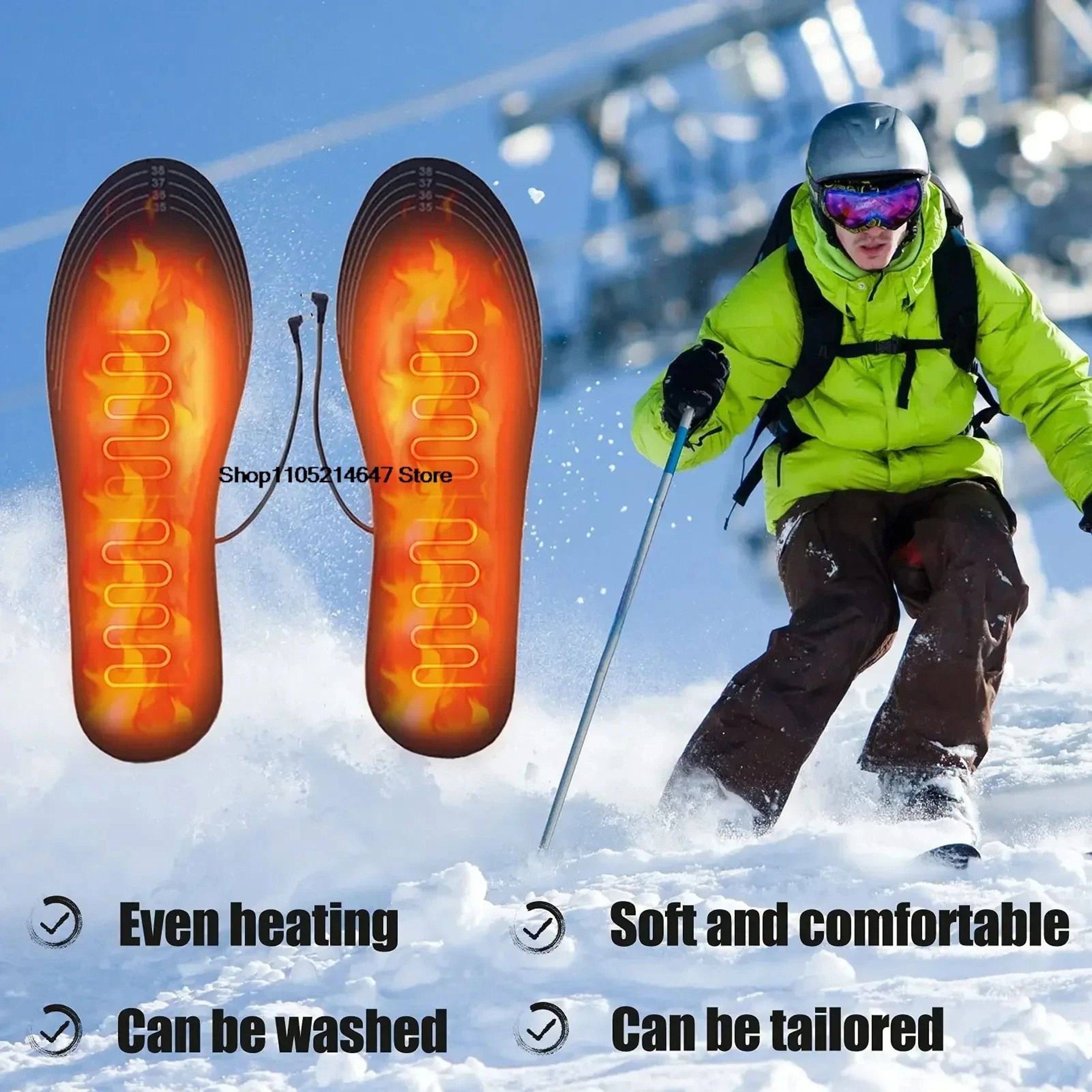 Carbon Fiber Thermal Insole System  Premium USB Electric Foot Warming Pads 5