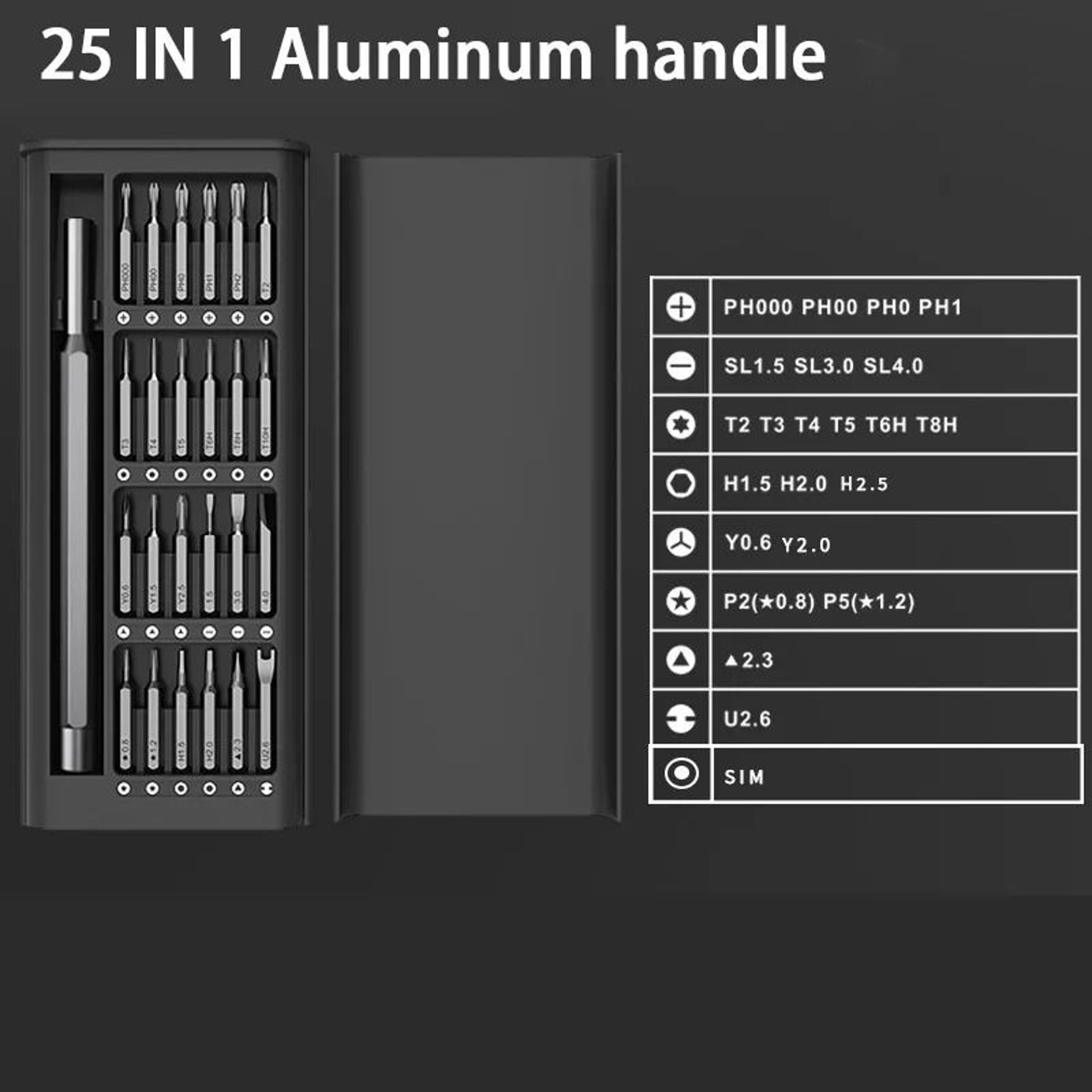 25in1 Precision Magnetic Screwdriver Set And Professional Repair Tool Kit 6