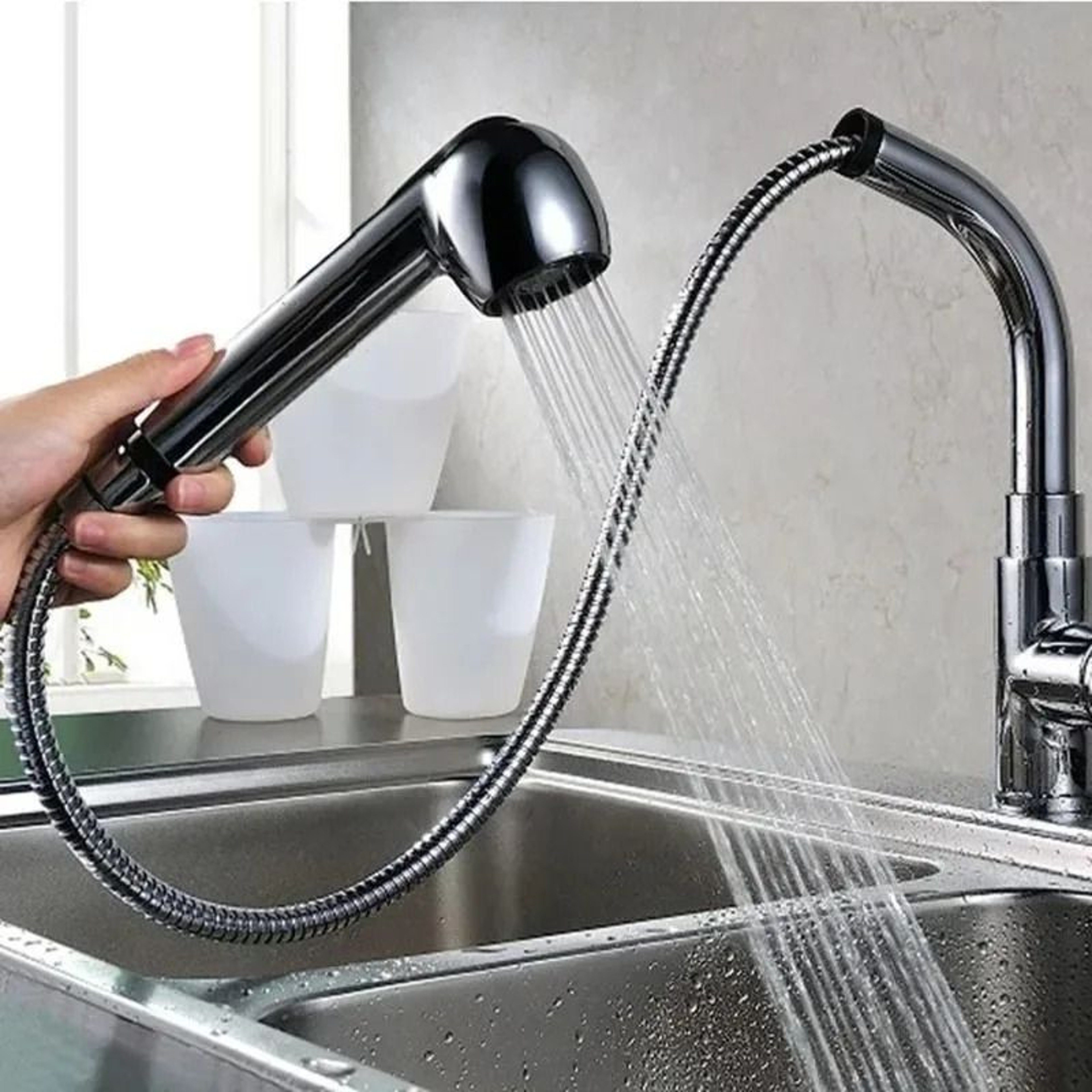 Kitchen PullOut Faucet Handheld Shower Head And HighPerformance Sink Cleaning Sprayer Architecture 3