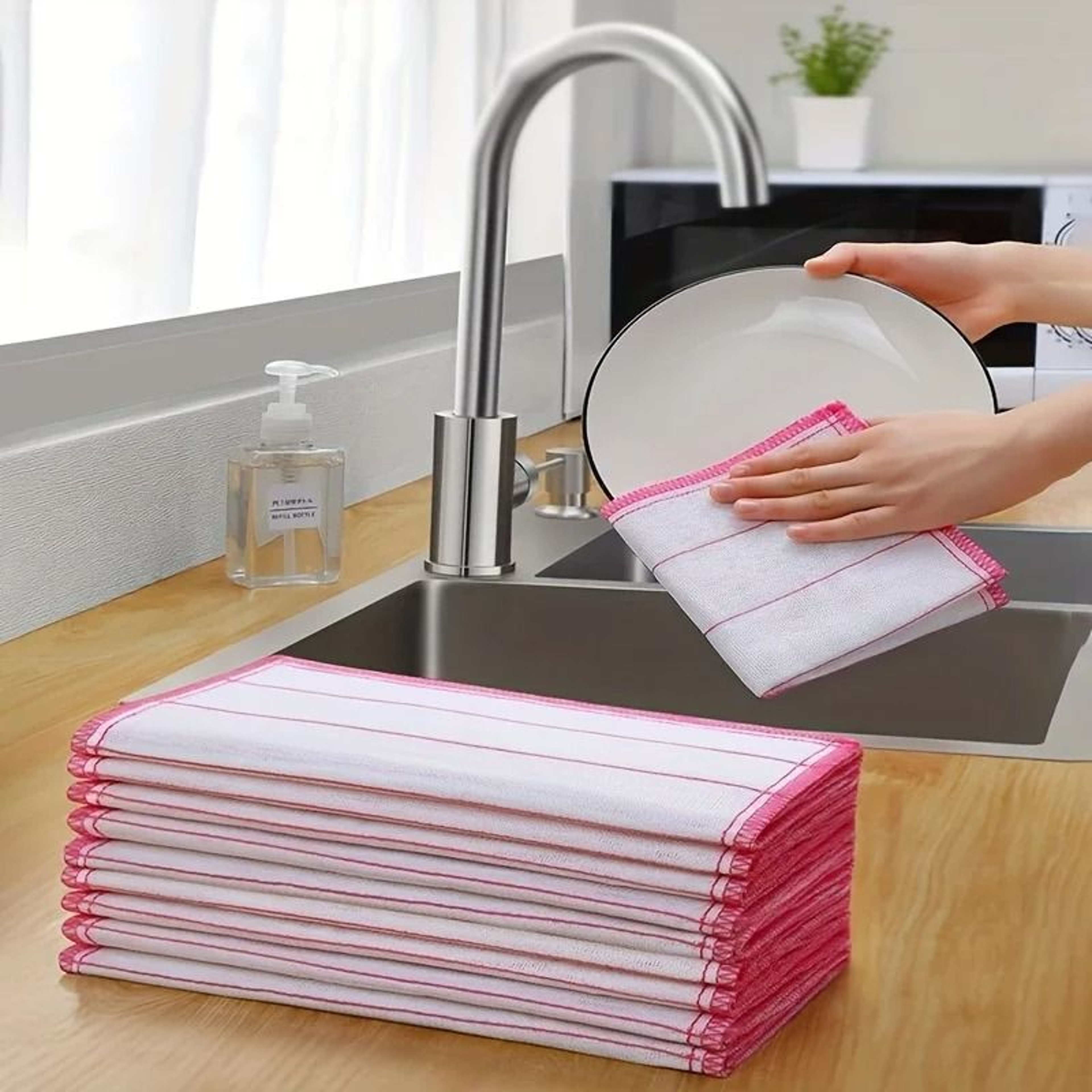 5Layer Encrypted Microfiber Dish Cloth And HighPerformance Plant Fiber Cleaning Architecture 1