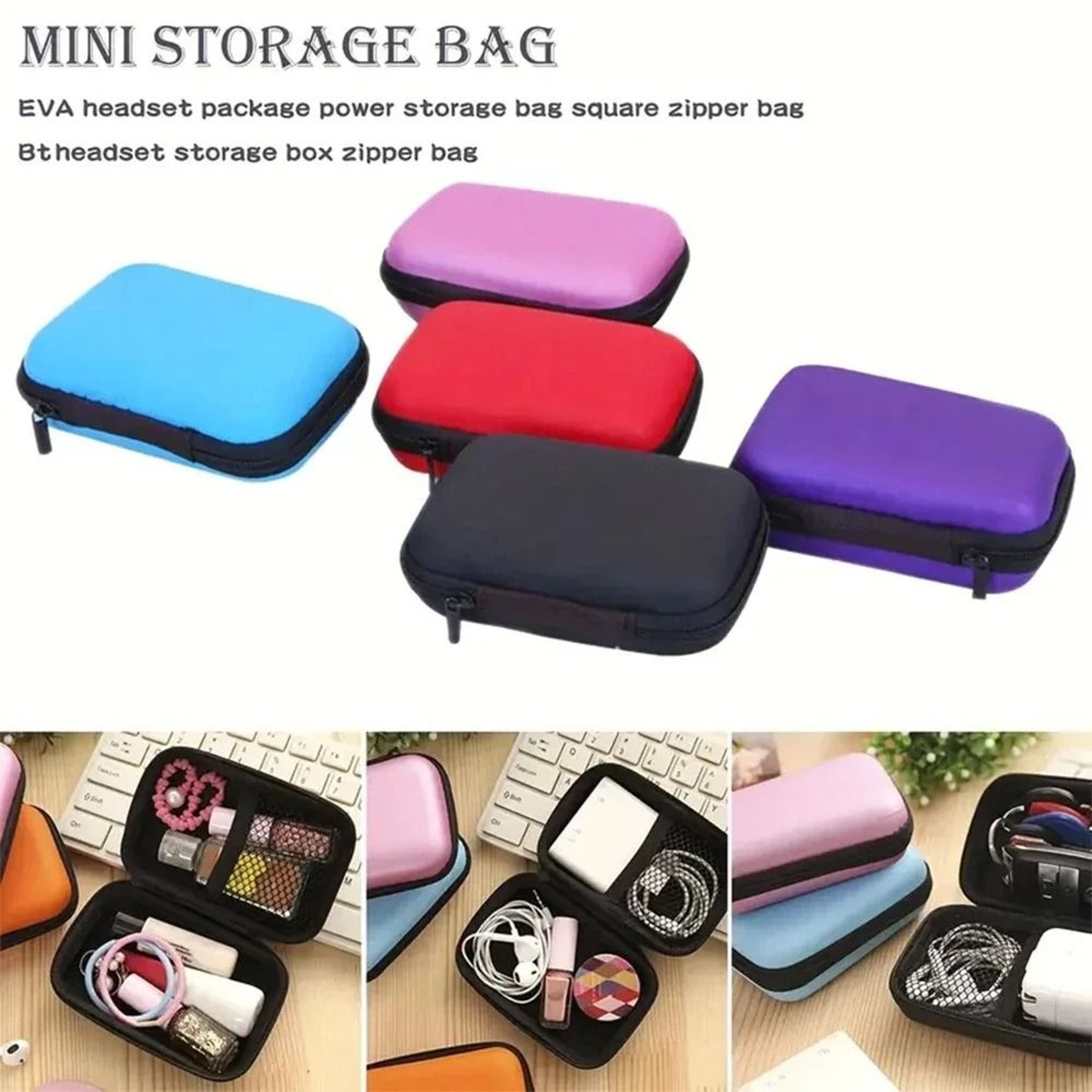 Portable Travel Cable Organizer Case With Shockproof Storage For USB Data Cords  Earphones 1