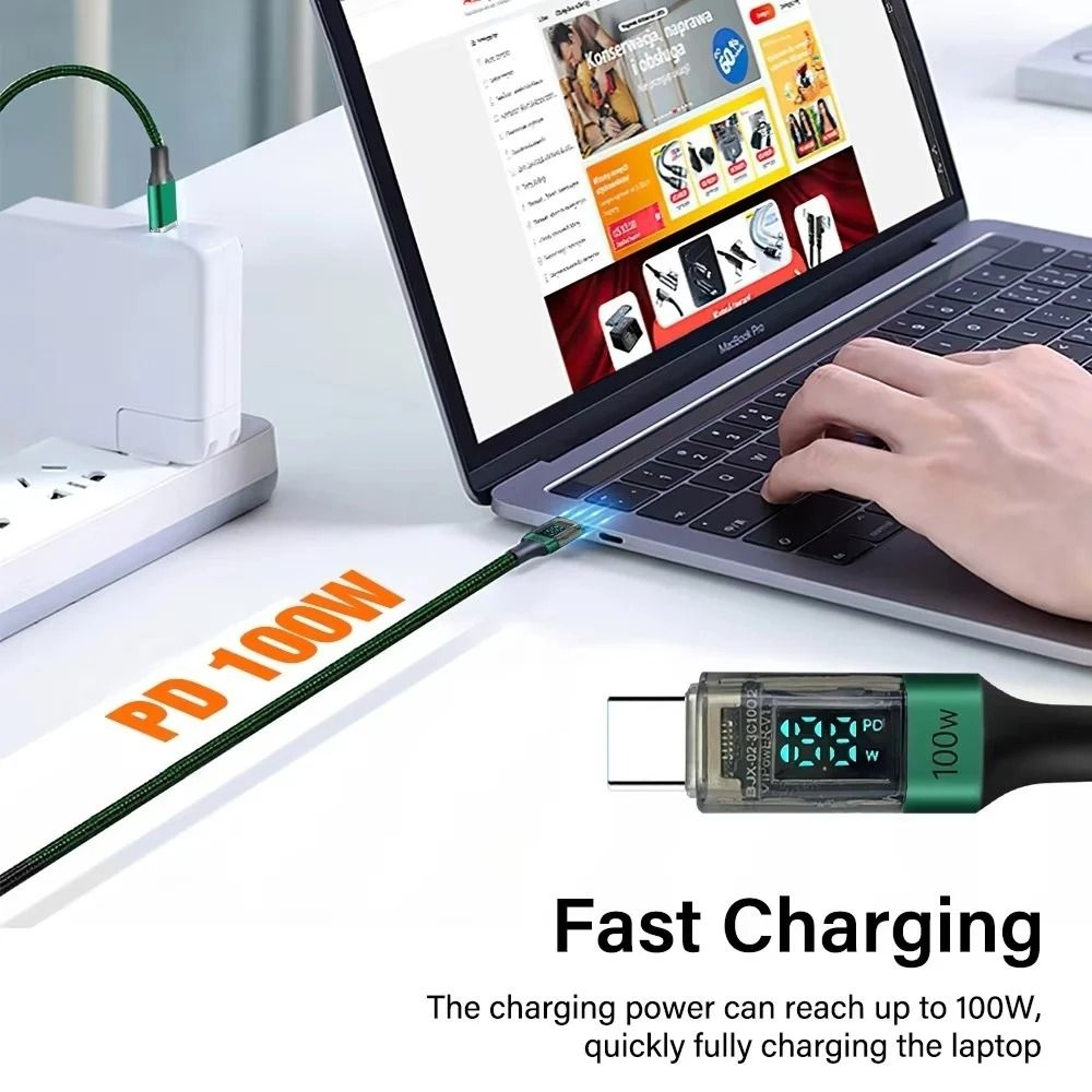 100W PD HighFidelity USBC To USBC Super Fast Charging Data Cord 1