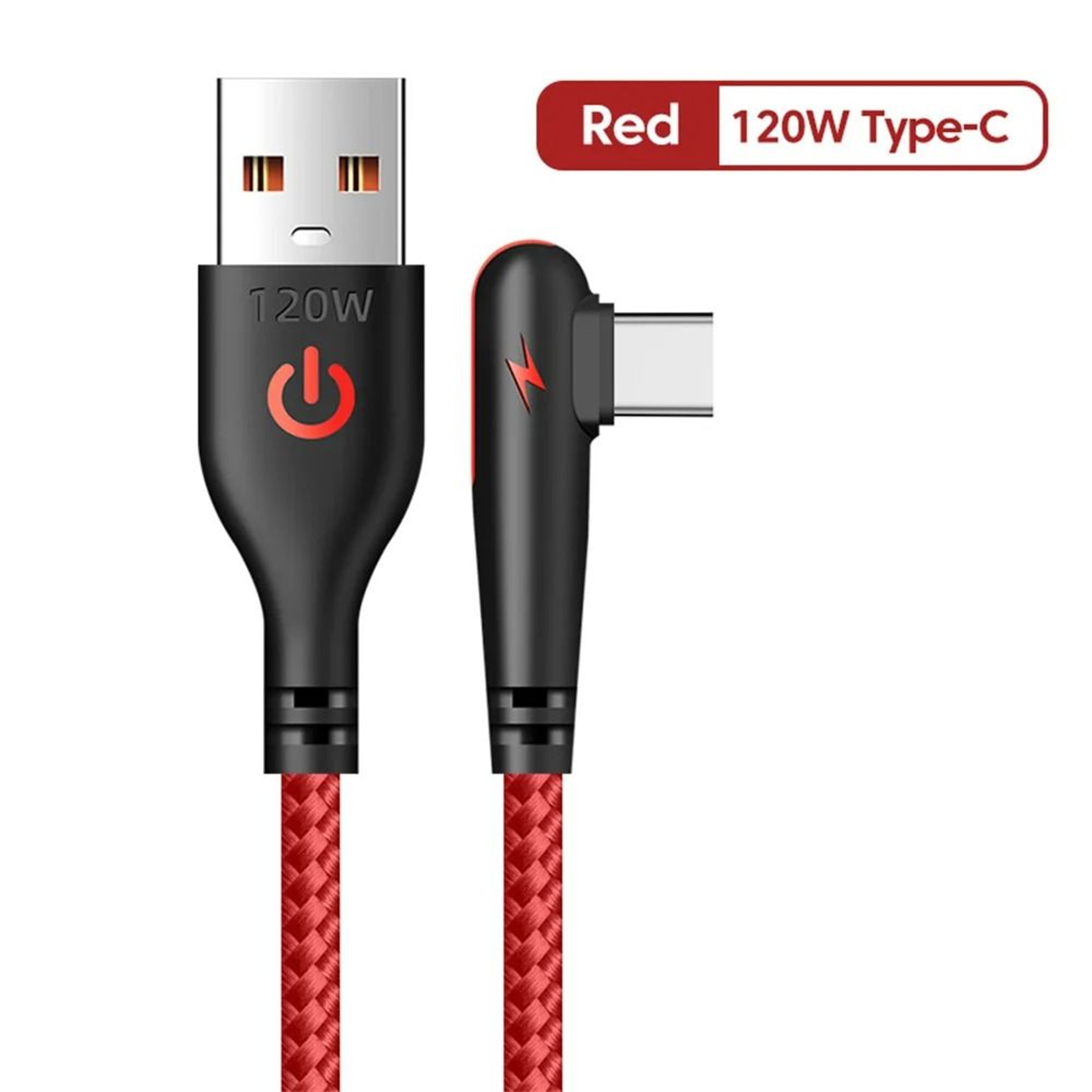 90Degree HighFidelity 120W Super Fast Charging Elbow USBC Data Cord 6