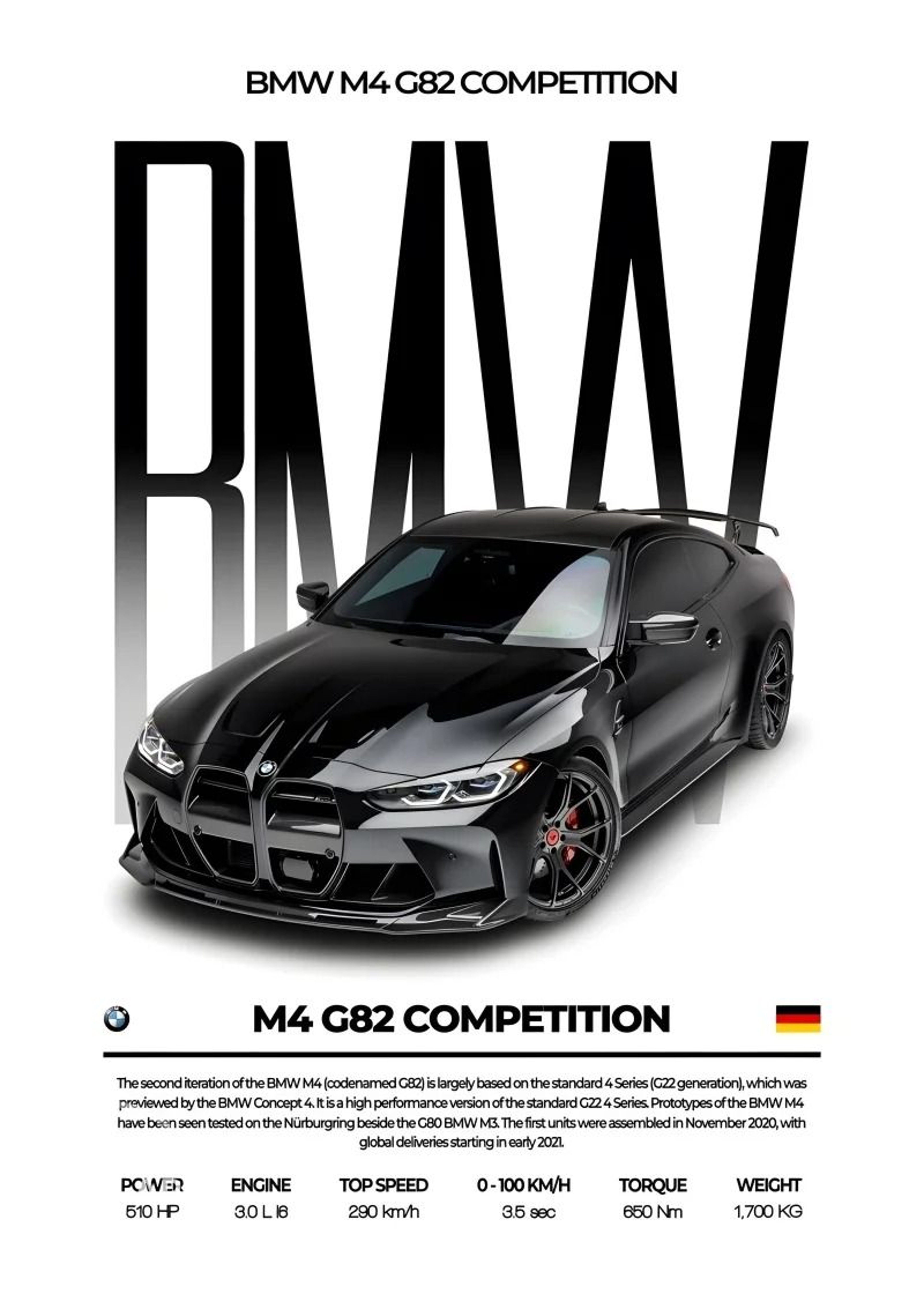 Modern Black Luxury Sports Car Mural  Famous Competition Cars Canvas Art 19