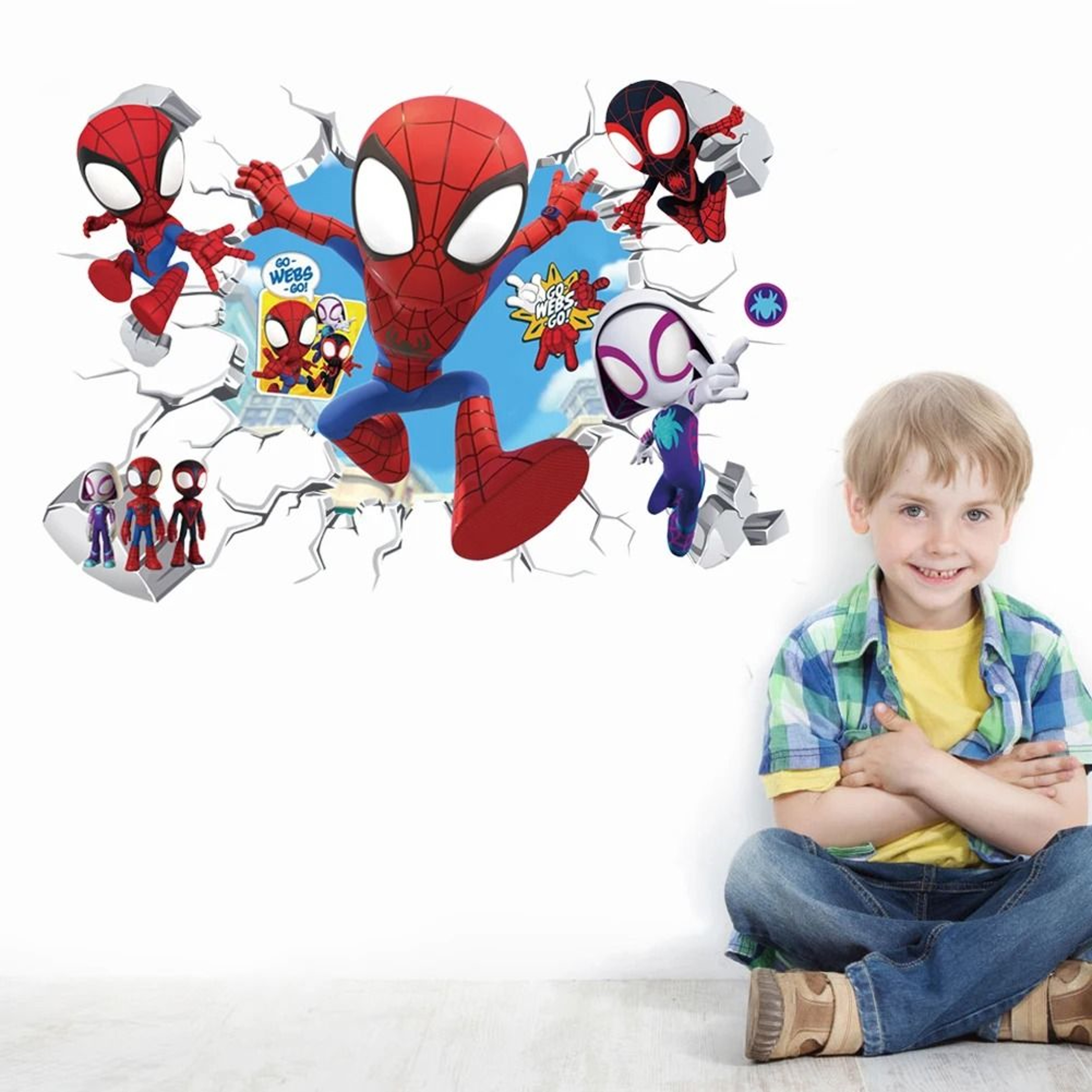 Spiderman Mini Superhero Wall Decal  MarvelInspired Kids Room Mural 2