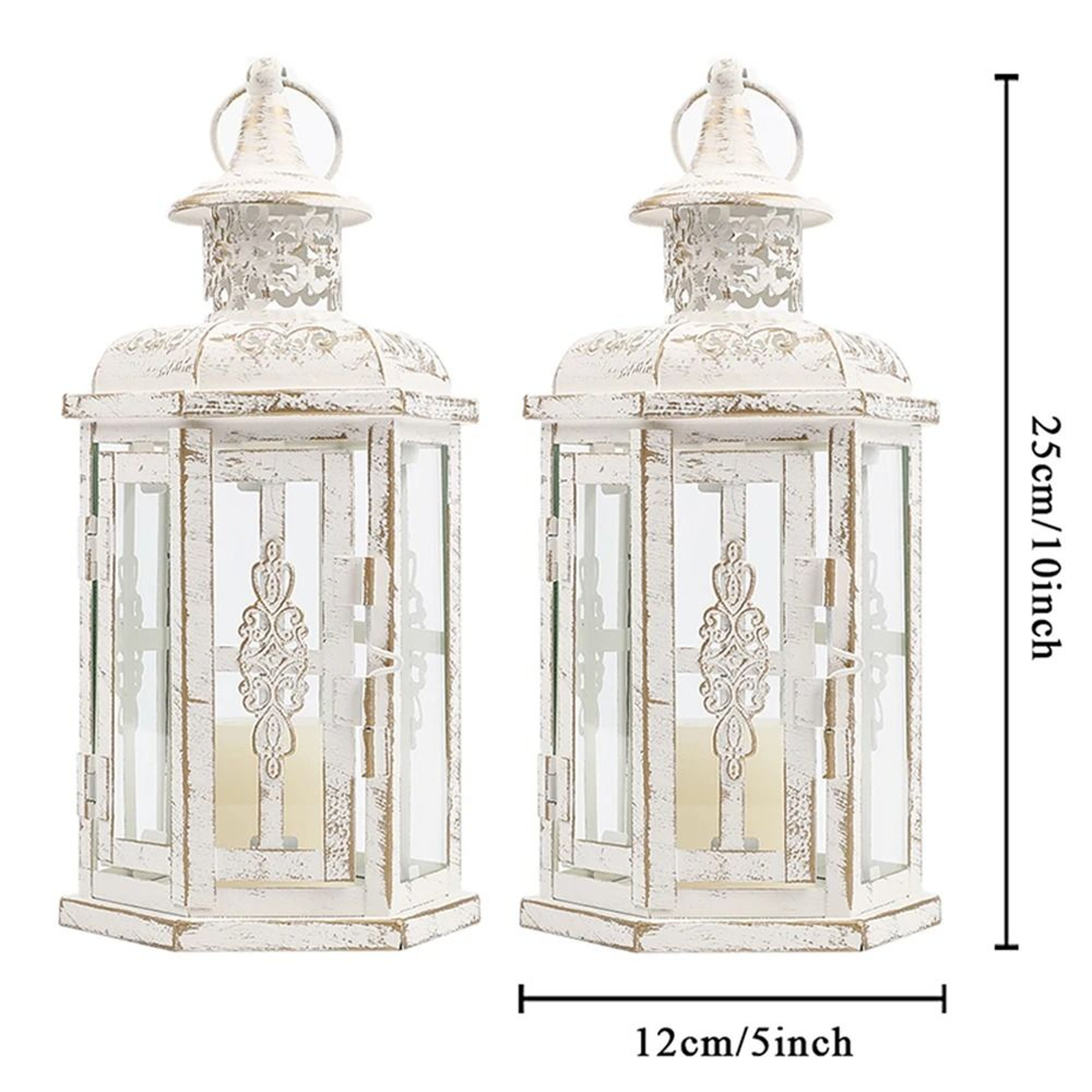 Vintage Metal Candle Lantern  Decorative Hanging Candleholder For Home  Weddings 8