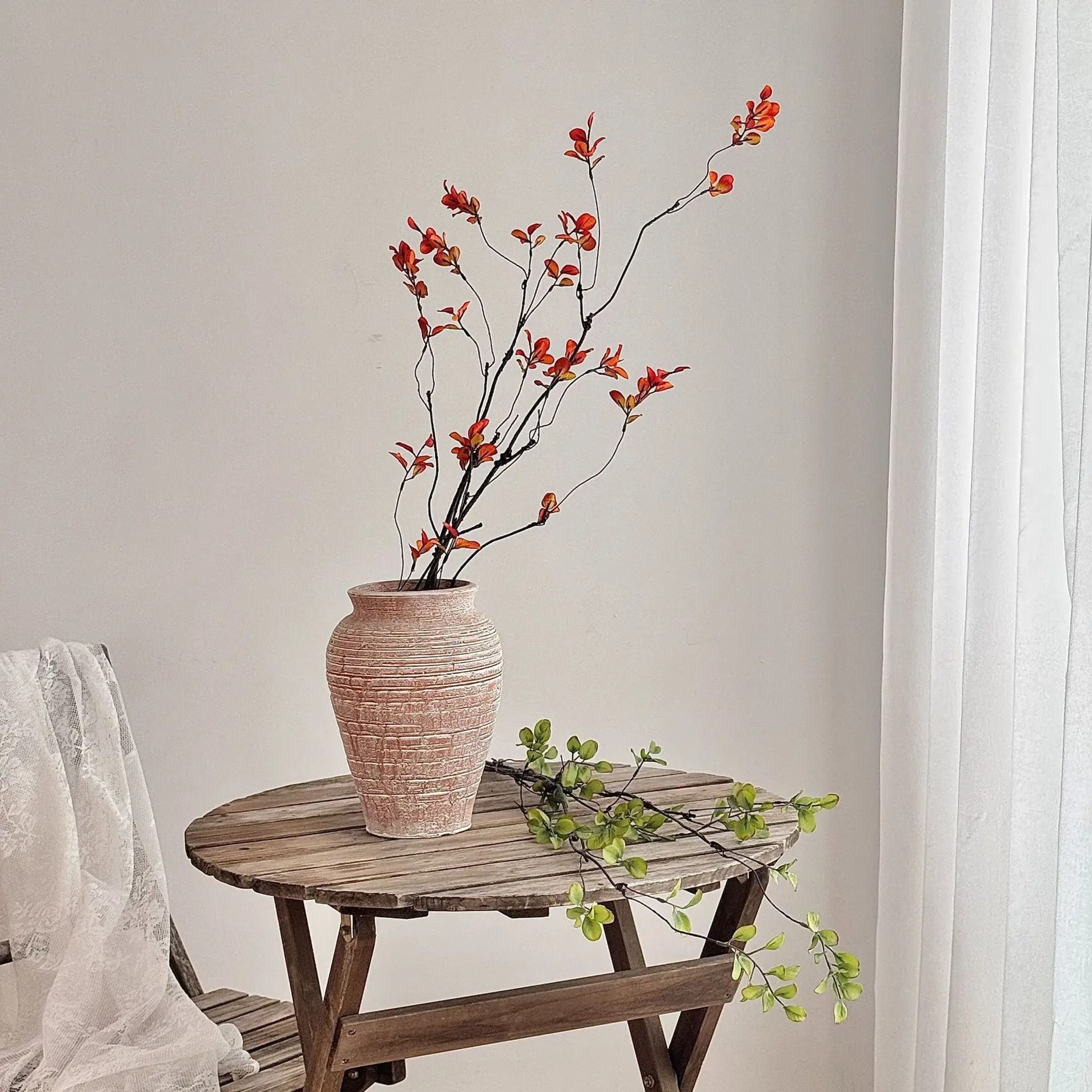 22Inch Artificial Autumn Branches  Chinese Style Faux Plant For Home  Hotel Decor 2