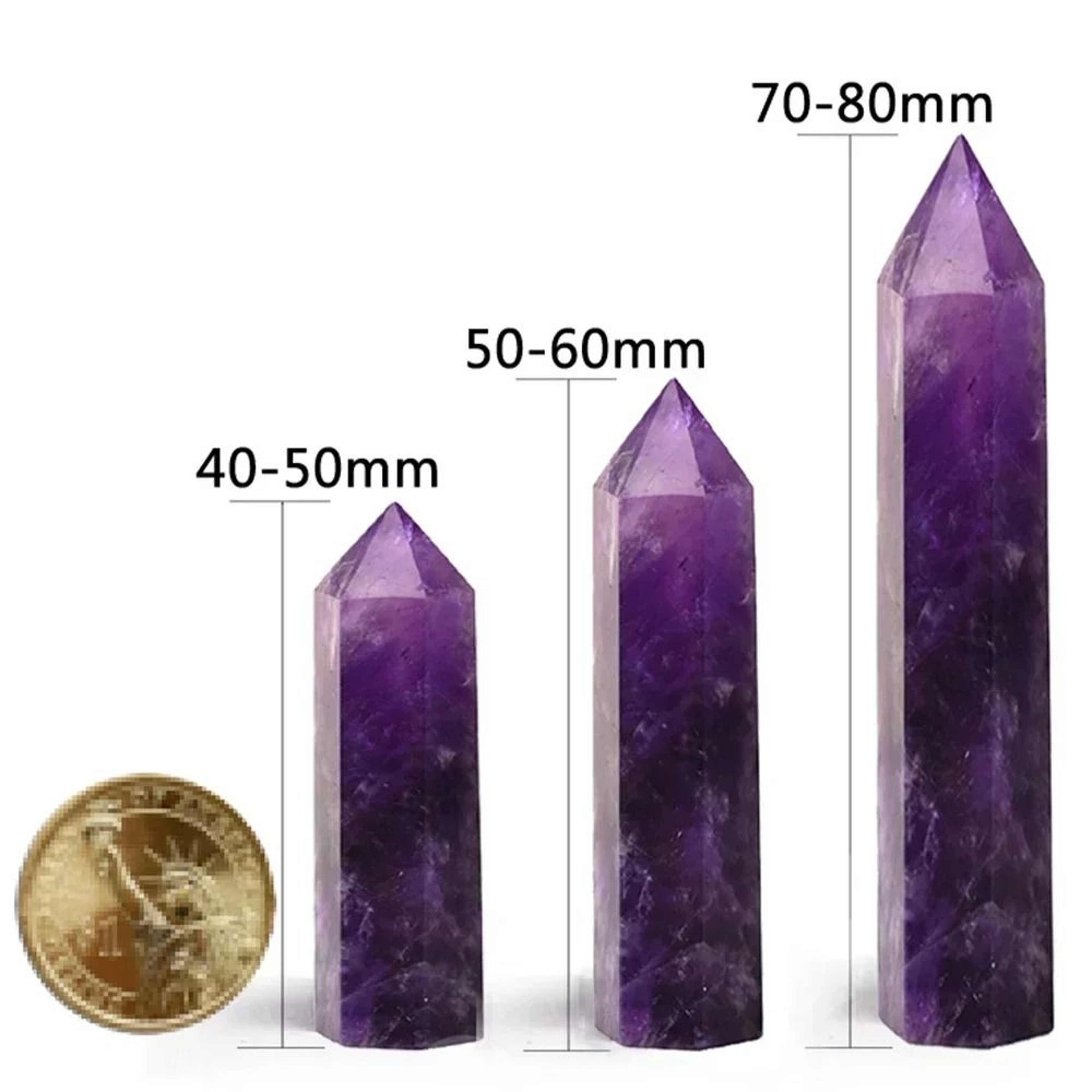 Natural Stone Crystal Point Wand  Reiki Healing Mineral Decor For Witchcraft  Meditation 1