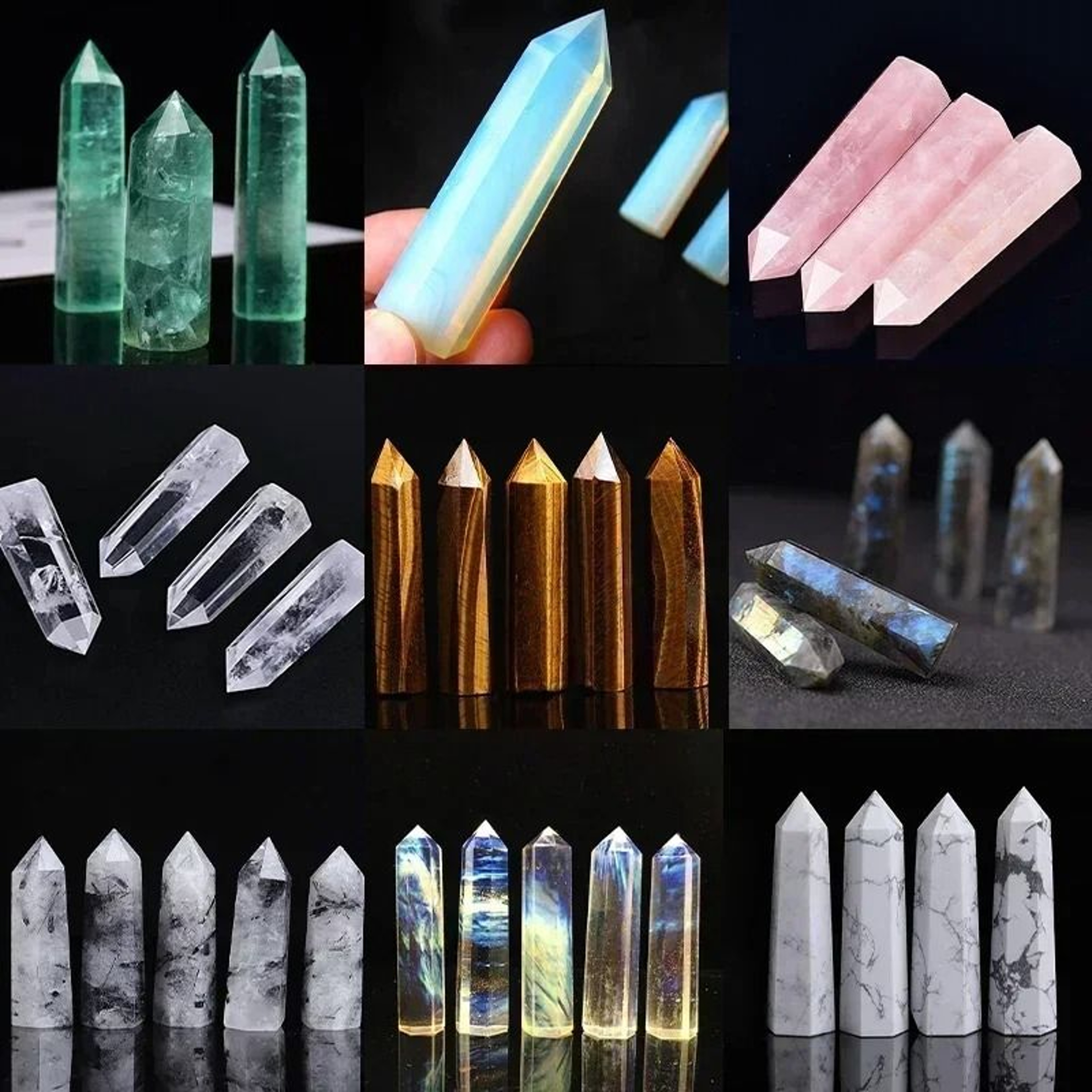Natural Stone Crystal Point Wand  Reiki Healing Mineral Decor For Witchcraft  Meditation 4